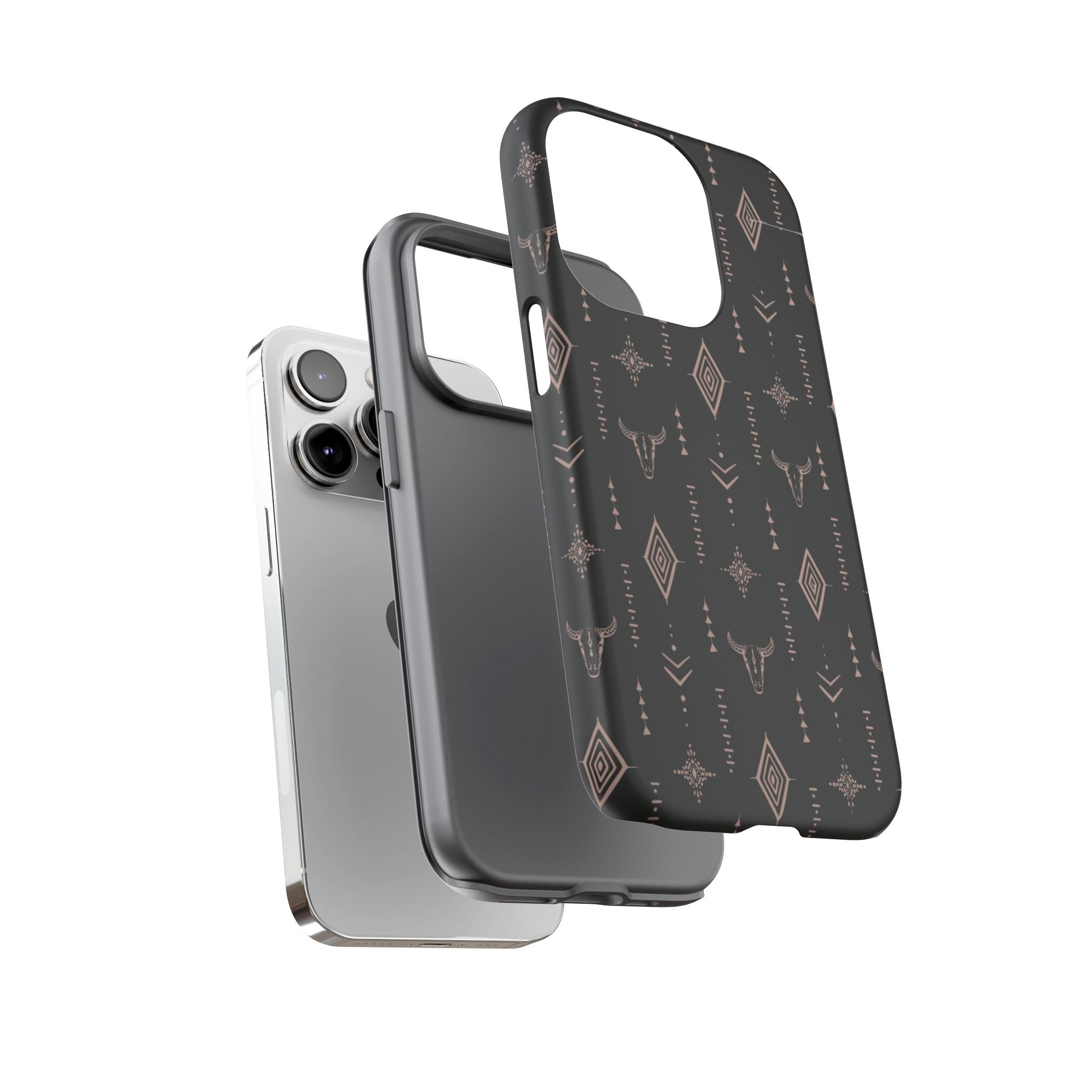 Western Diamond Bull Tough Phone Case — Protective Southwestern Pattern