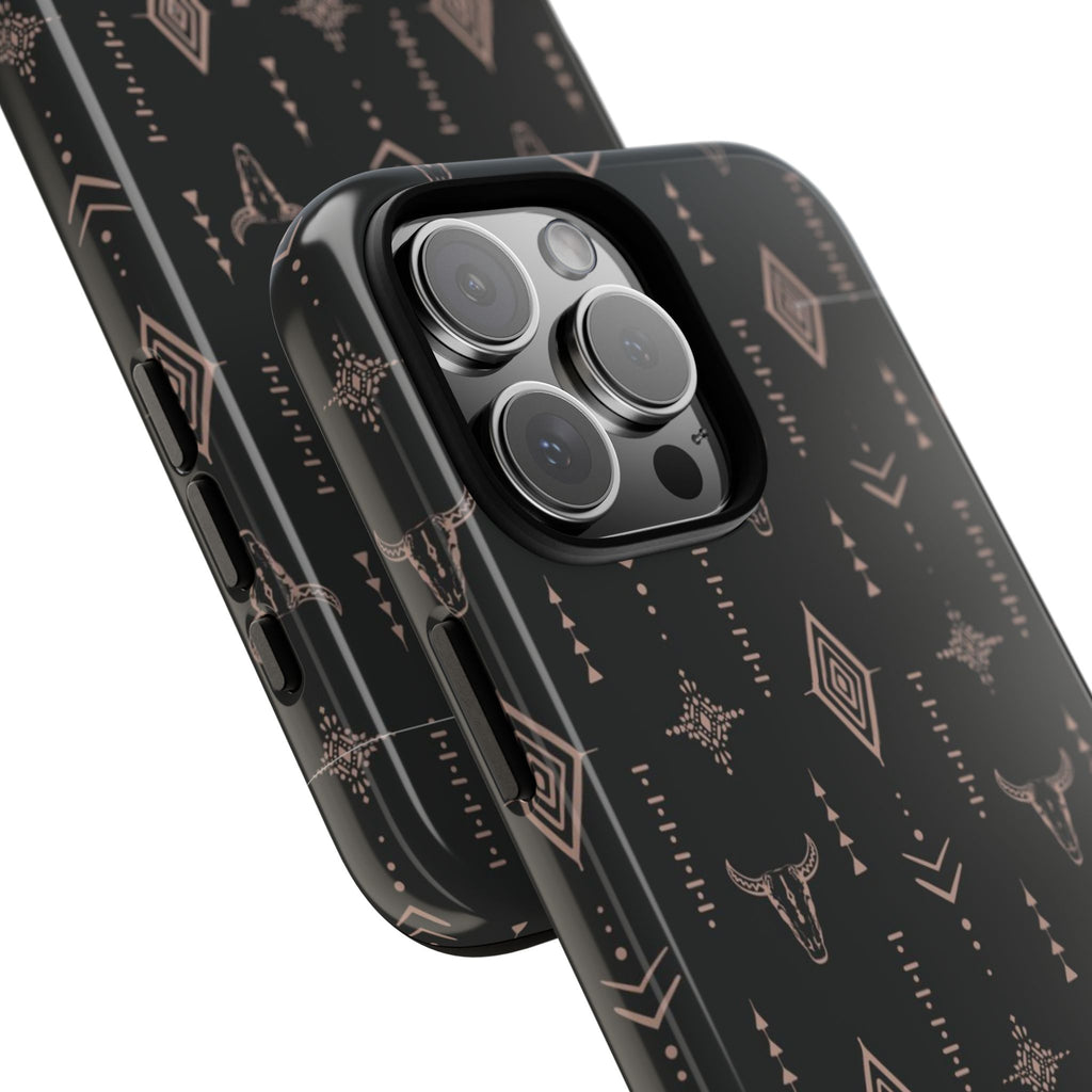 Western Diamond Bull Tough Phone Case — Protective Southwestern Pattern