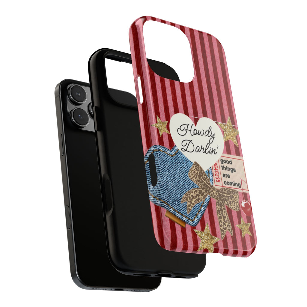 Howdy Darlin' Case — Denim Heart & Vintage Ticket Design