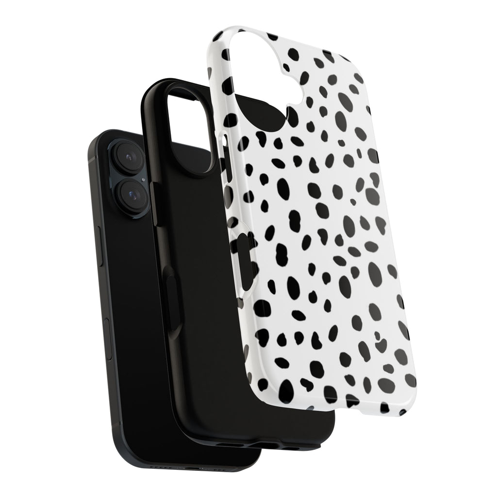 Dalmatian Spot Tough Phone Case — Black & White Protective Cover