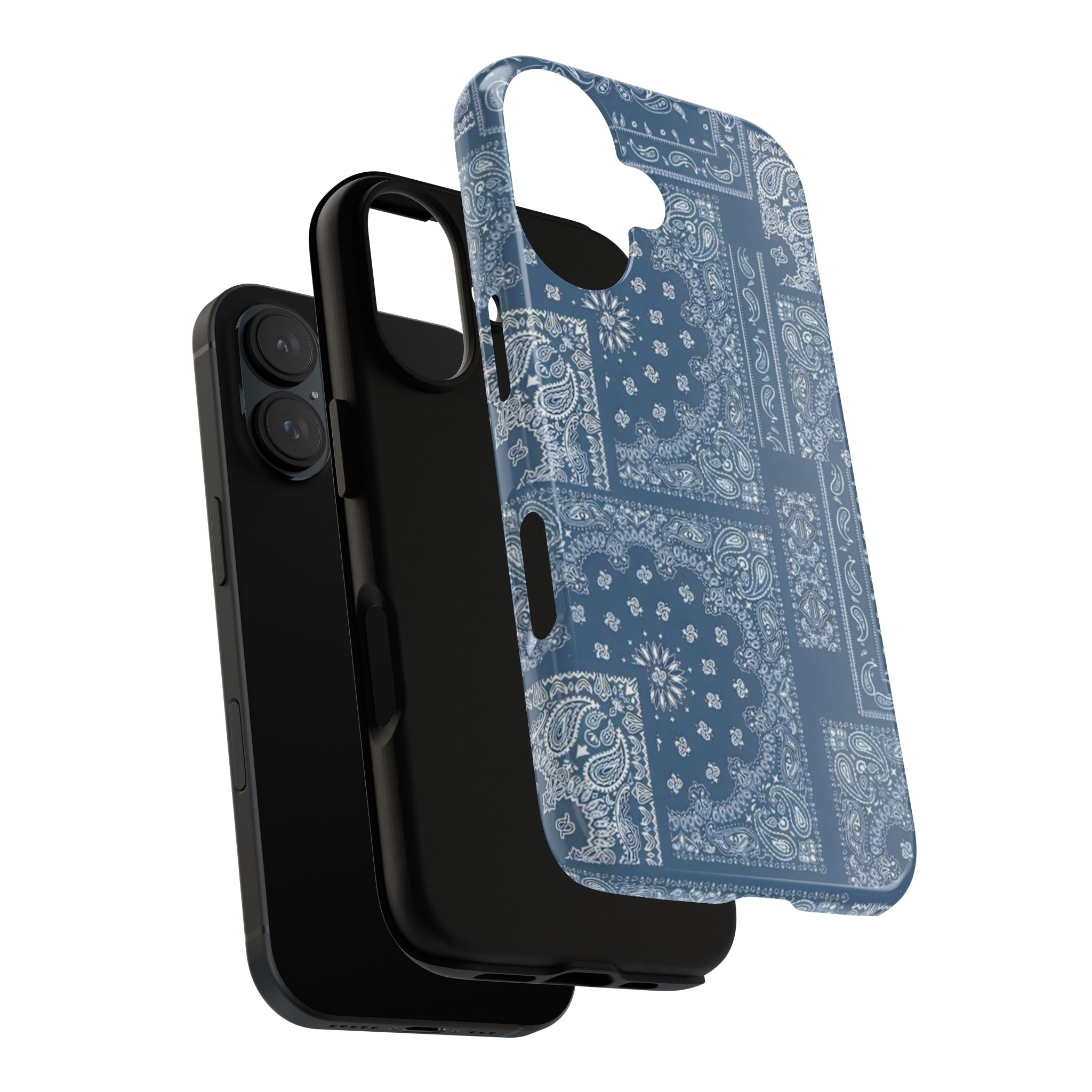 Blue Bandana Tough Phone Case — Rugged Protective iPhone Cover