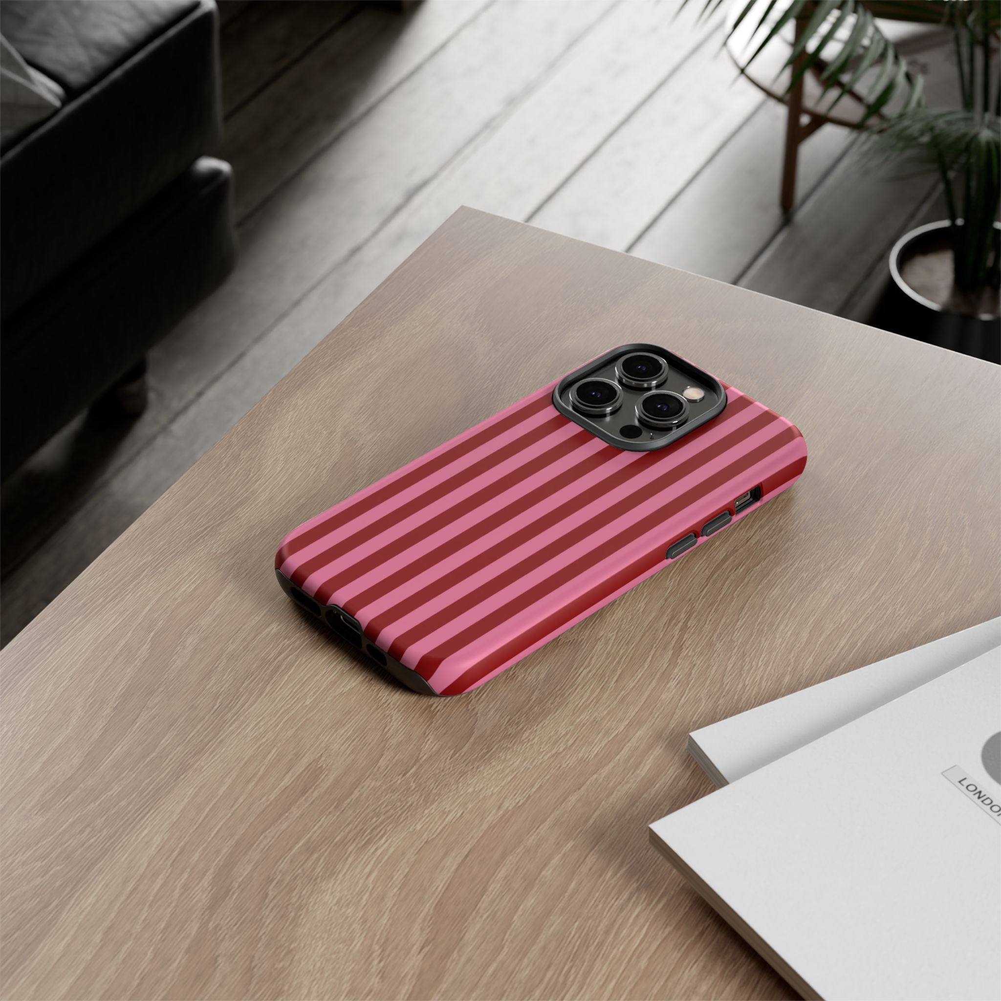 Ruby Red Stripes Case | Tough Phone Case
