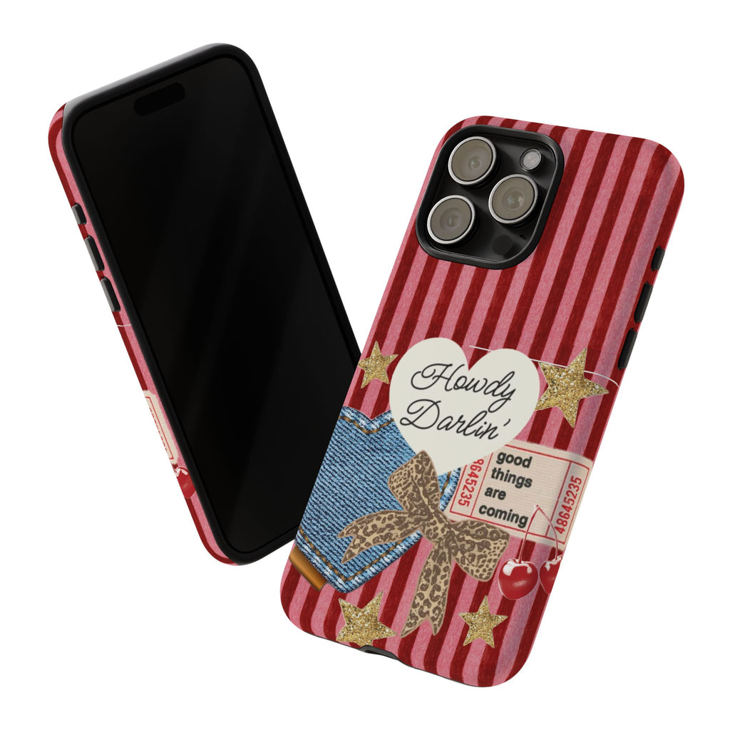 Howdy Darlin' Case — Denim Heart & Vintage Ticket Design