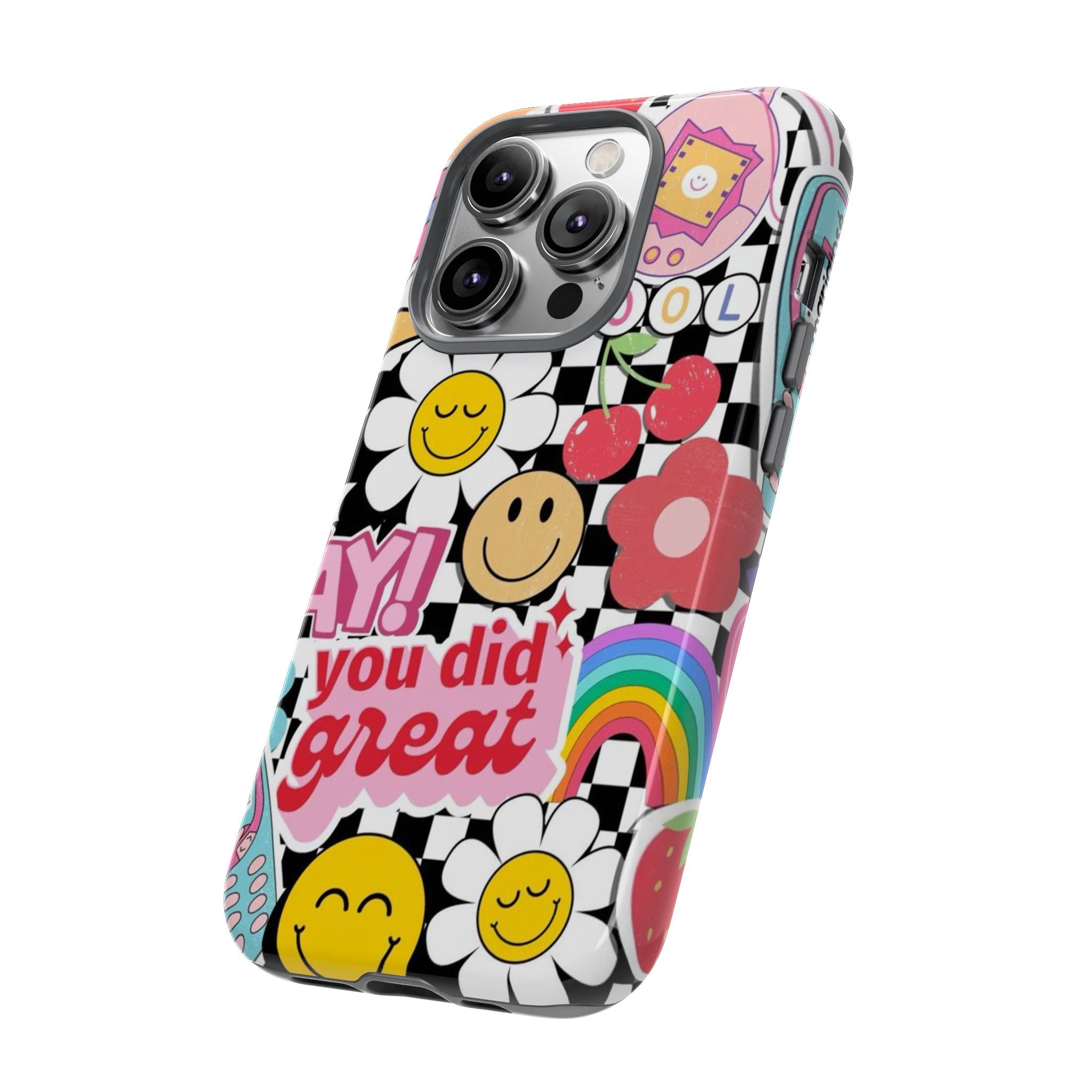 Retro Kawaii Sticker Collage, "You Did Great" Motivational Design