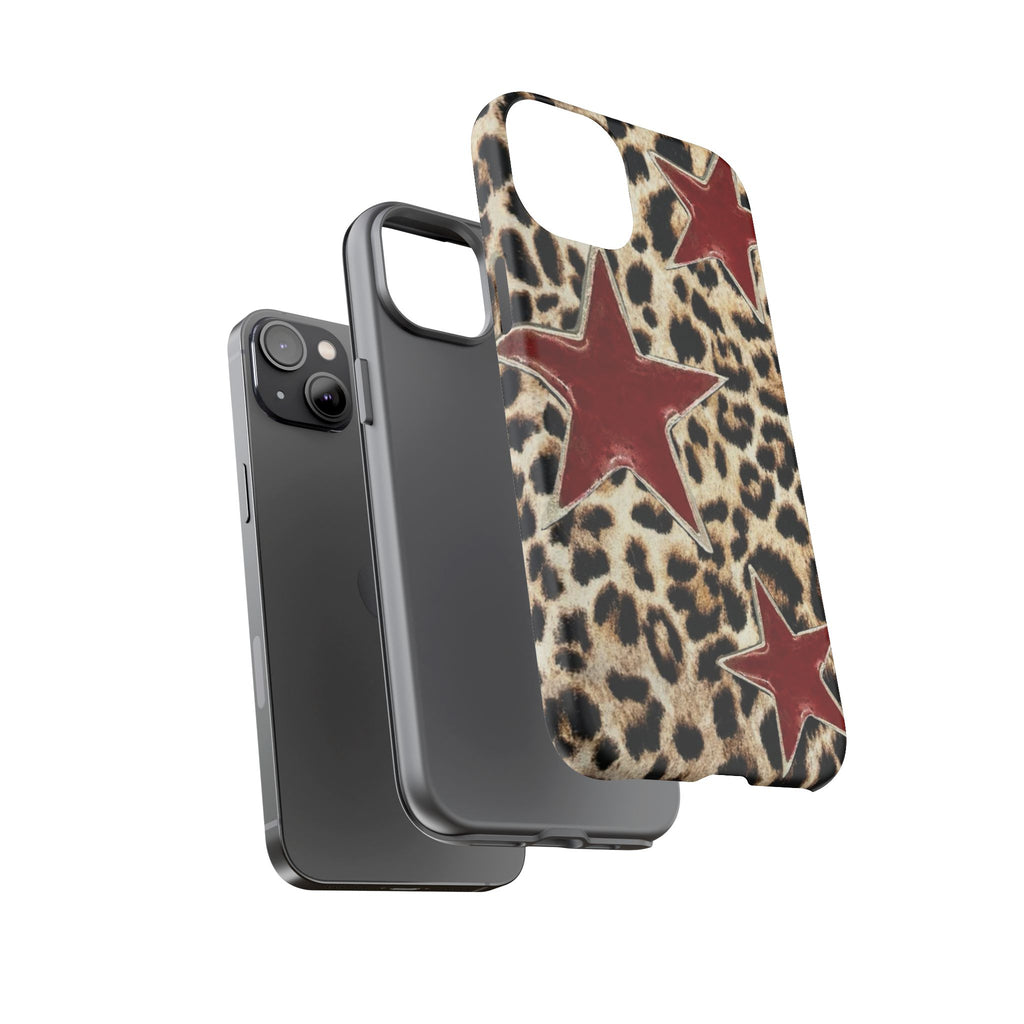 Ruby Leopard Star – Red Stars on Animal Print