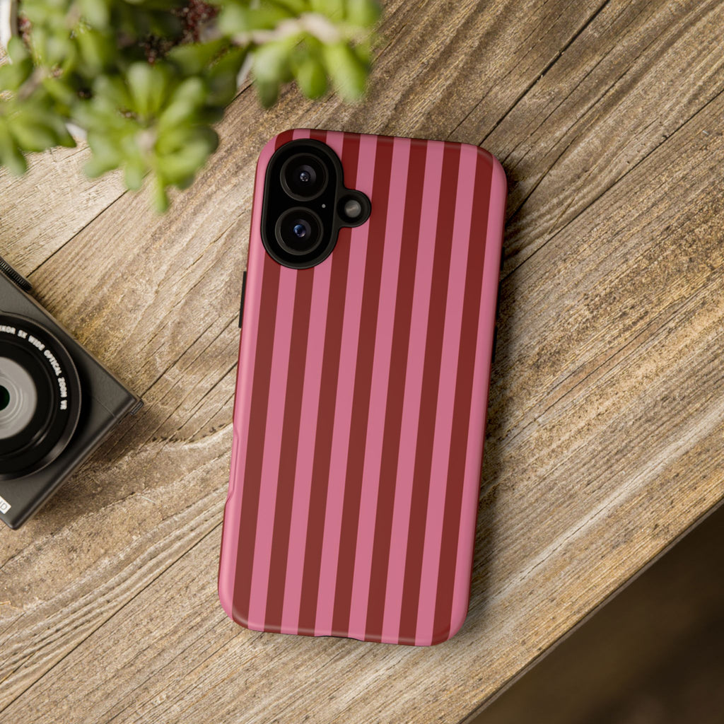 Ruby Red Stripes Case | Tough Phone Case