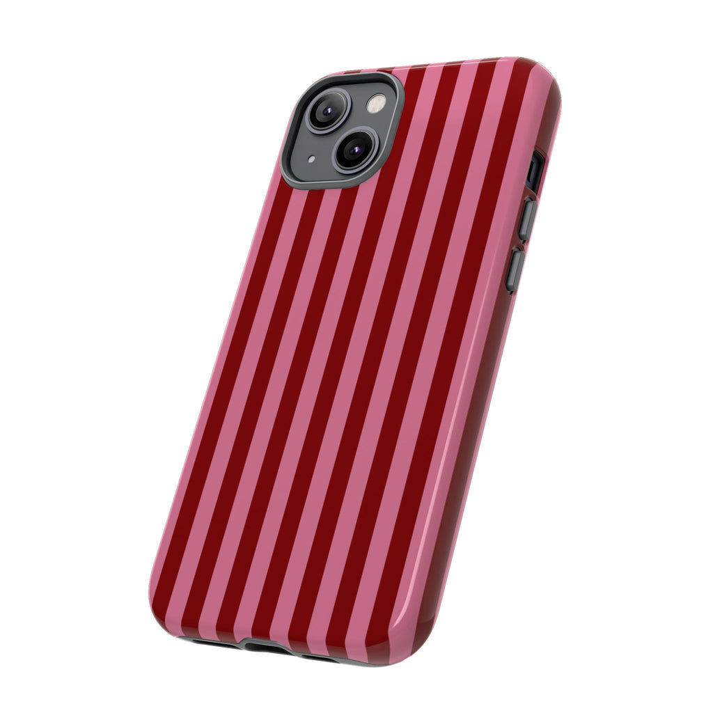 Ruby Red Stripes Case | Tough Phone Case