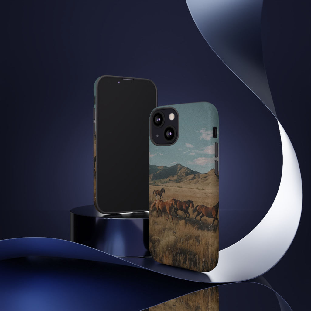 Wild Mustang – Durable Protective iPhone Case with Scenic Desert Horse Design
