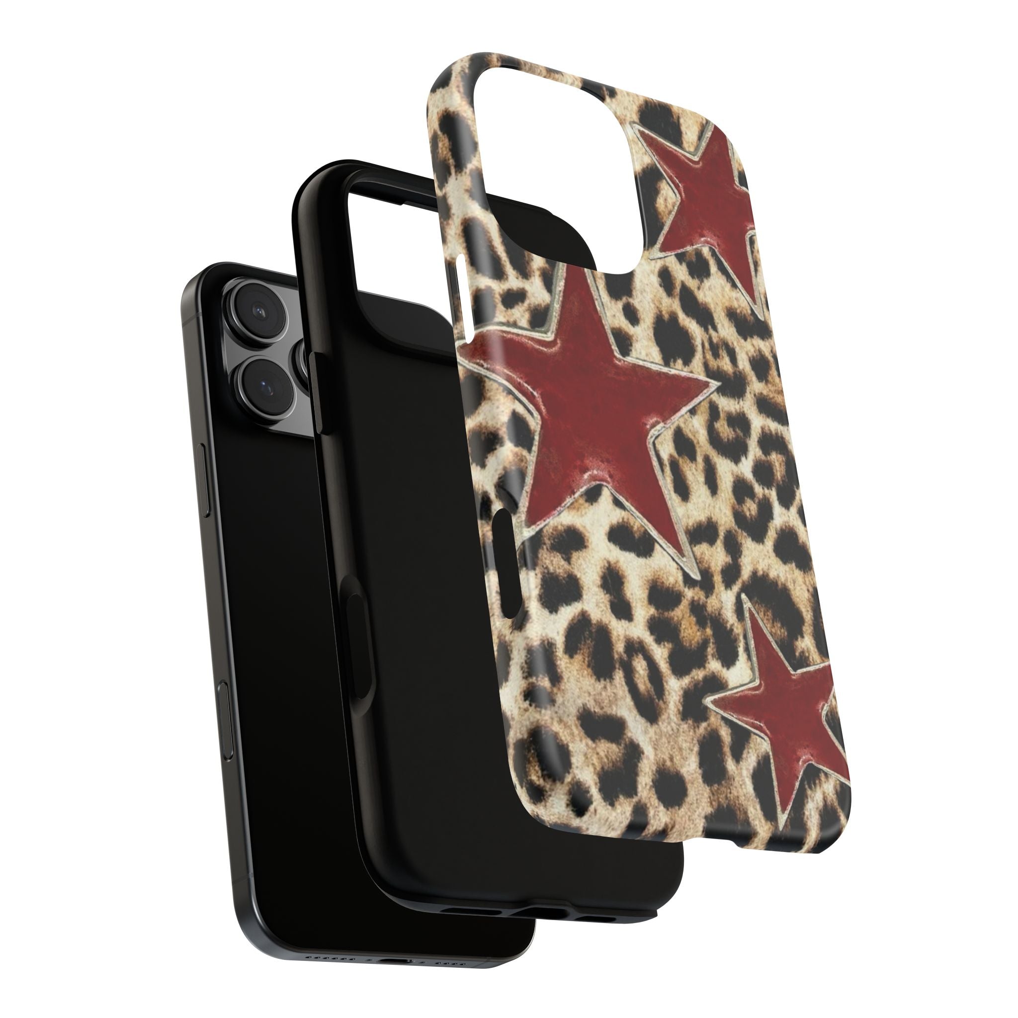 Ruby Leopard Star – Red Stars on Animal Print