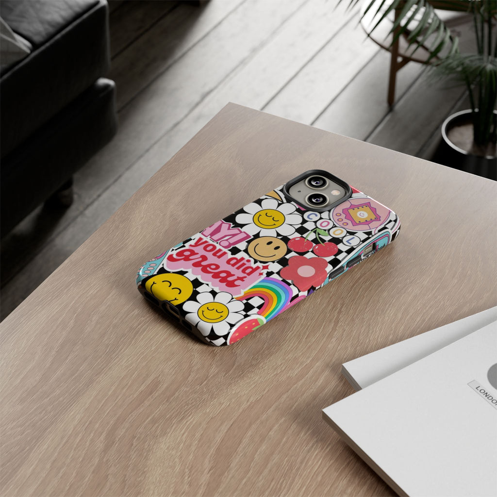 Retro Kawaii Sticker Collage, "You Did Great" Motivational Design
