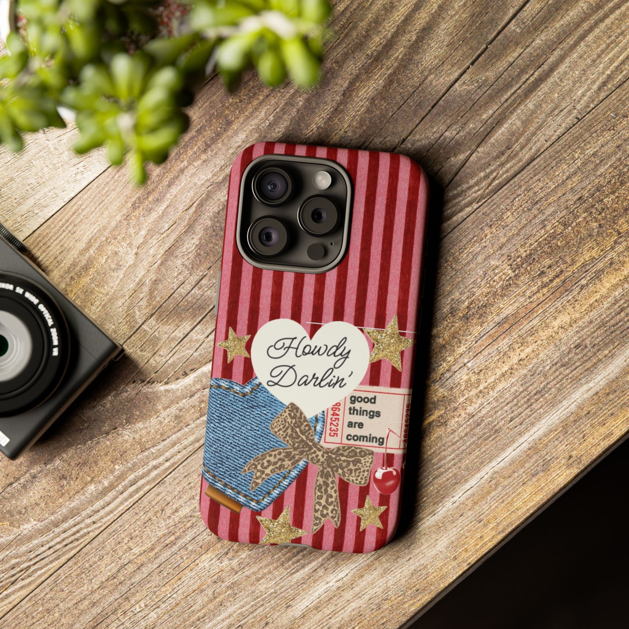 Howdy Darlin' Case — Denim Heart & Vintage Ticket Design