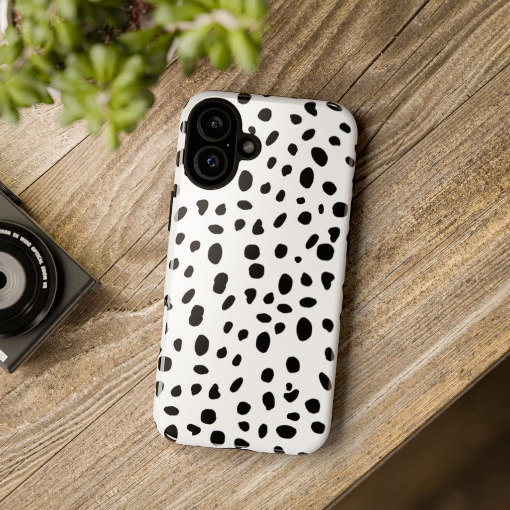 Dalmatian Spot Tough Phone Case — Black & White Protective Cover