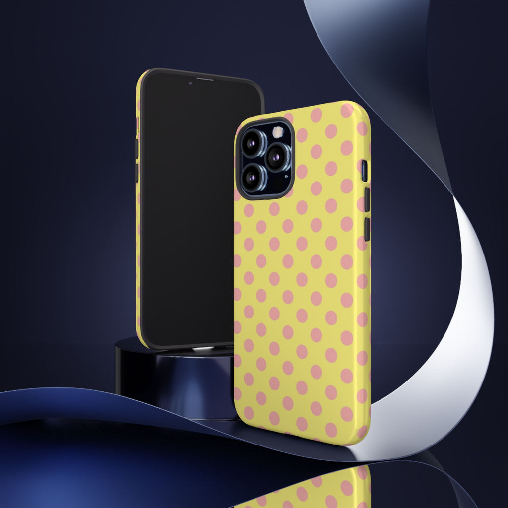 Yellow Polka Dot Phone Case — Cute Pink Dot Tough Case