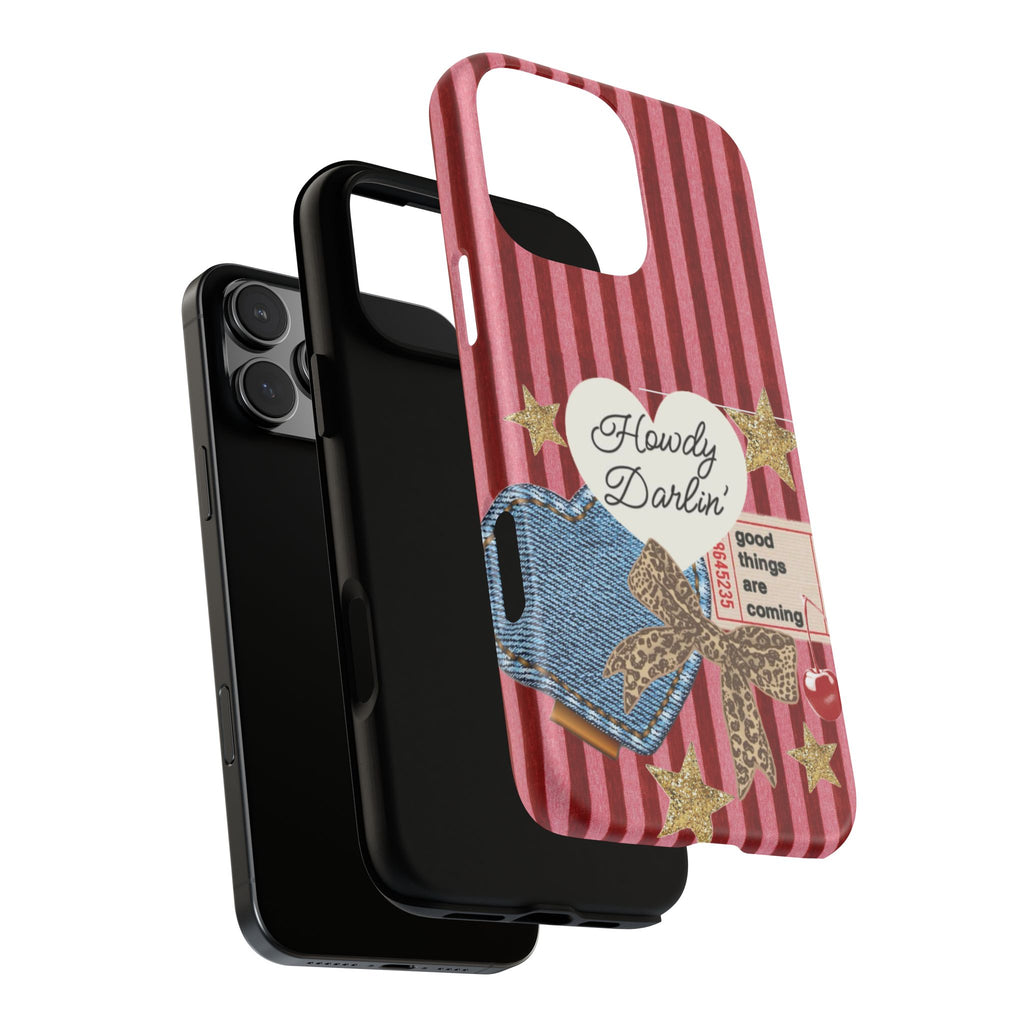 Howdy Darlin' Case — Denim Heart & Vintage Ticket Design