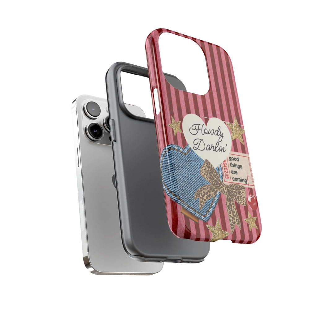 Howdy Darlin' Case — Denim Heart & Vintage Ticket Design