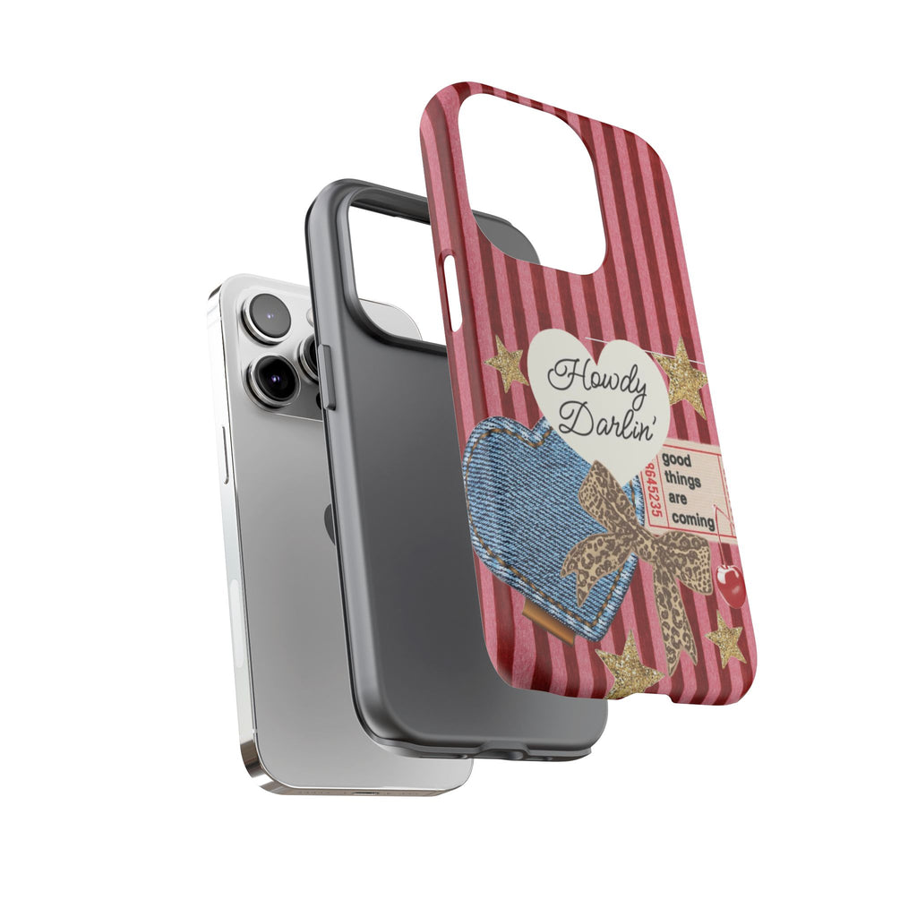 Howdy Darlin' Case — Denim Heart & Vintage Ticket Design