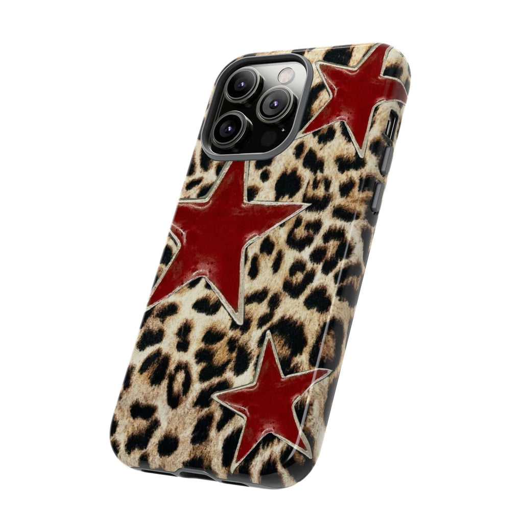 Ruby Leopard Star – Red Stars on Animal Print