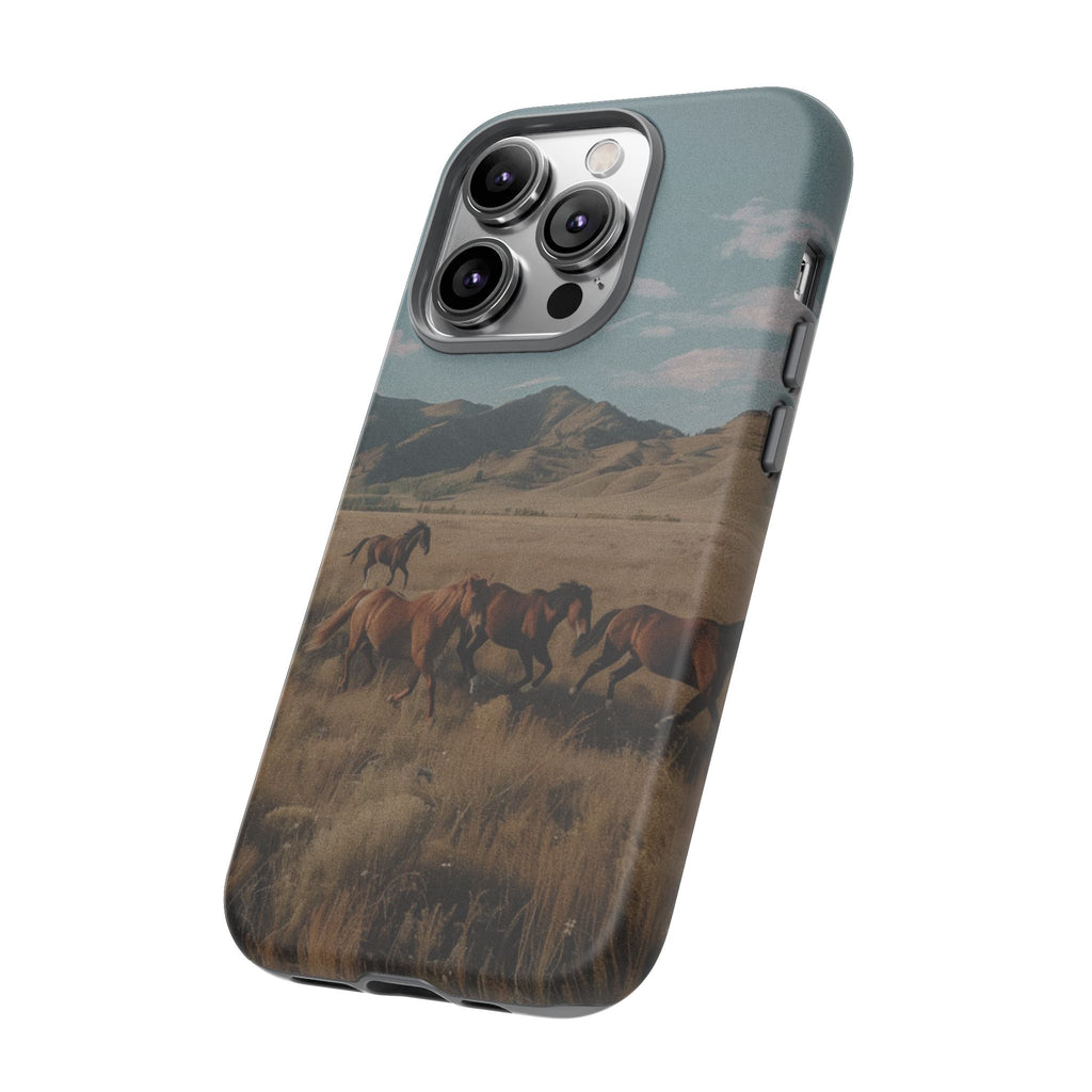 Wild Mustang – Durable Protective iPhone Case with Scenic Desert Horse Design