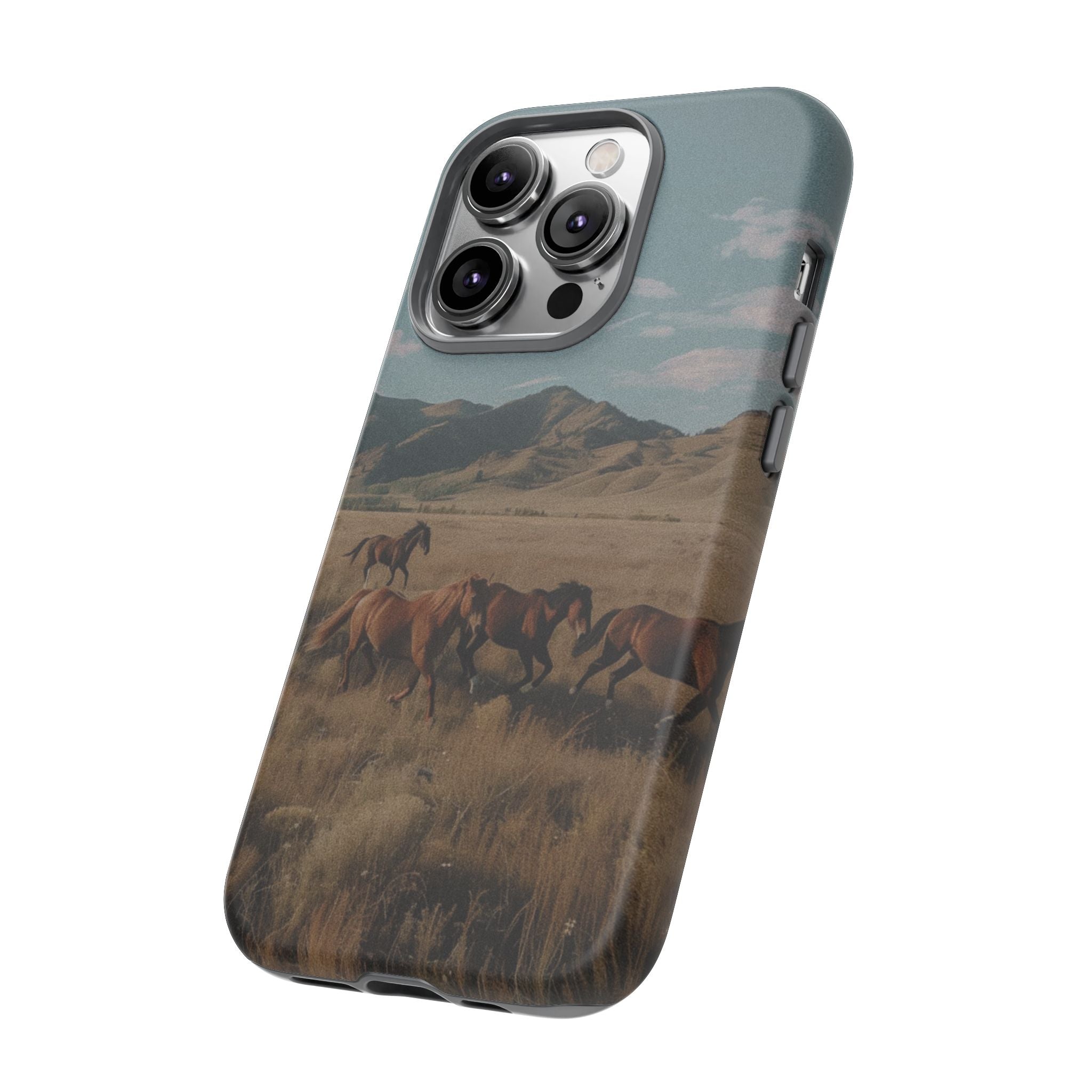 Wild Mustang – Durable Protective iPhone Case with Scenic Desert Horse Design