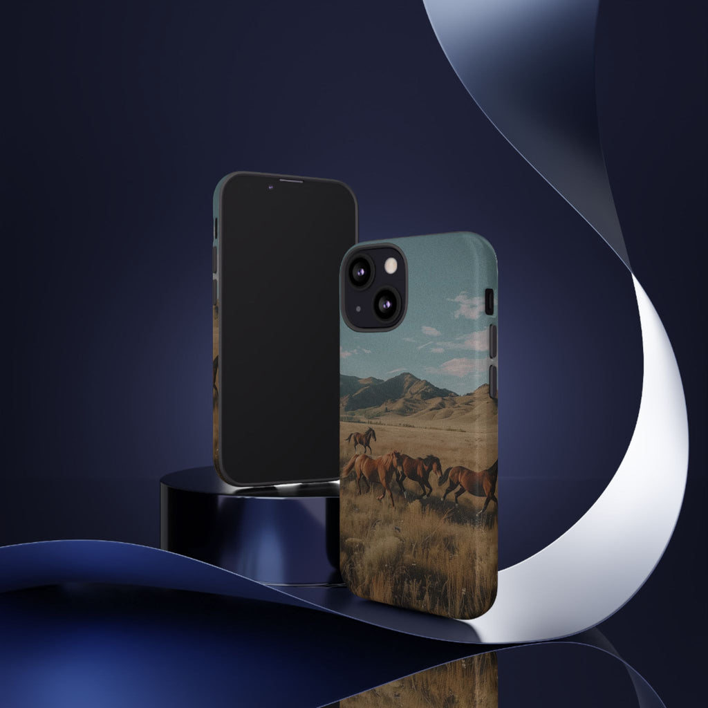 Wild Mustang – Durable Protective iPhone Case with Scenic Desert Horse Design