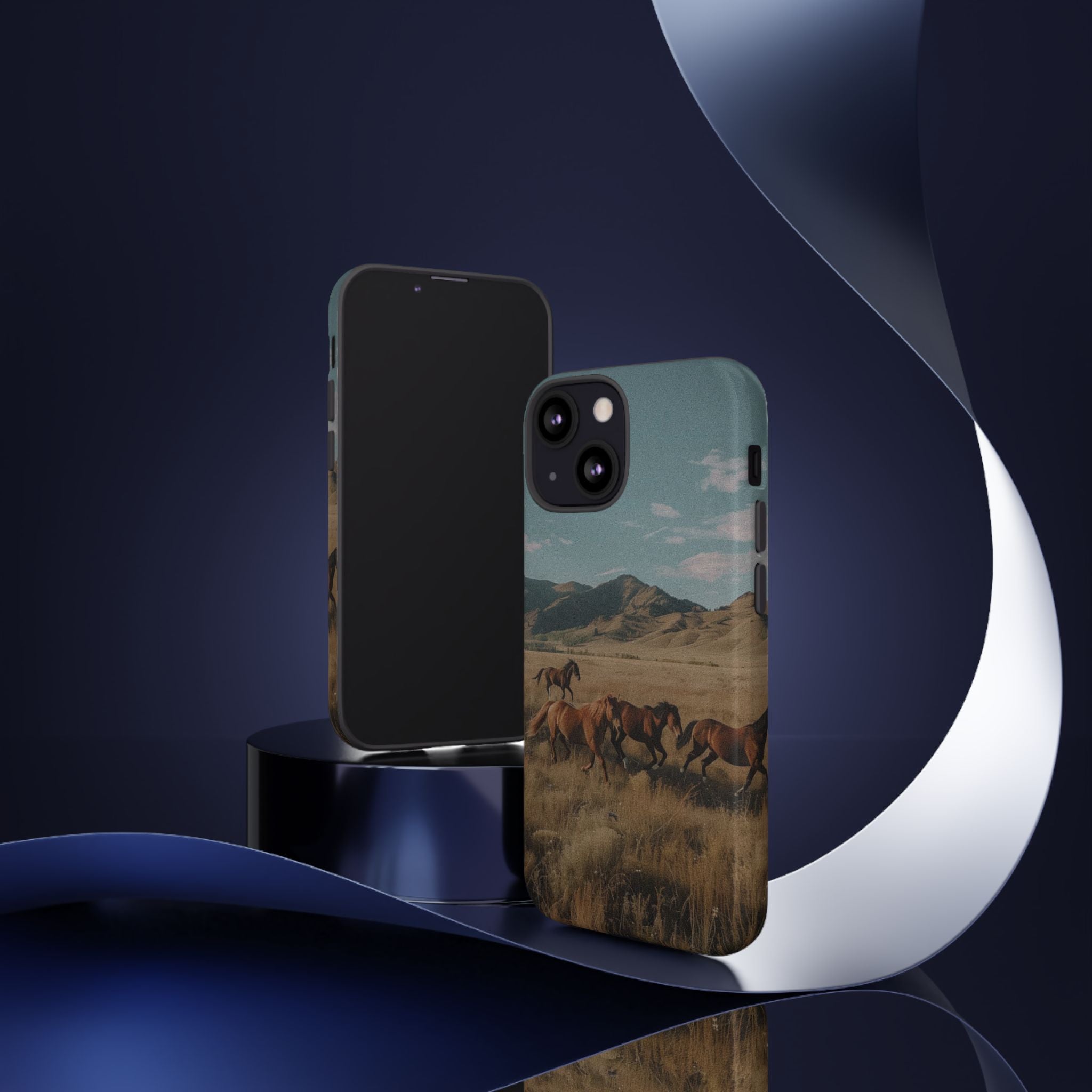 Wild Mustang – Durable Protective iPhone Case with Scenic Desert Horse Design