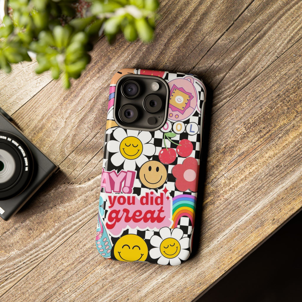 Retro Kawaii Sticker Collage, "You Did Great" Motivational Design