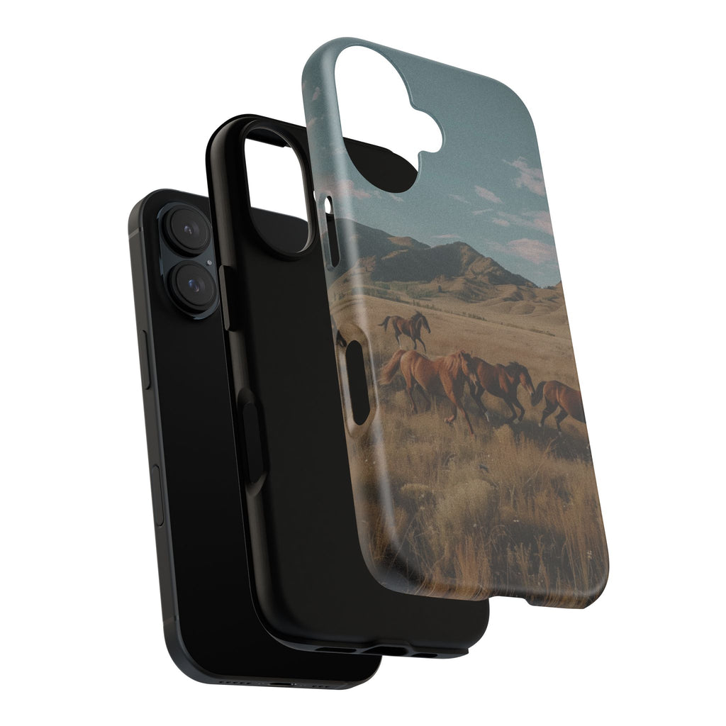 Wild Mustang – Durable Protective iPhone Case with Scenic Desert Horse Design