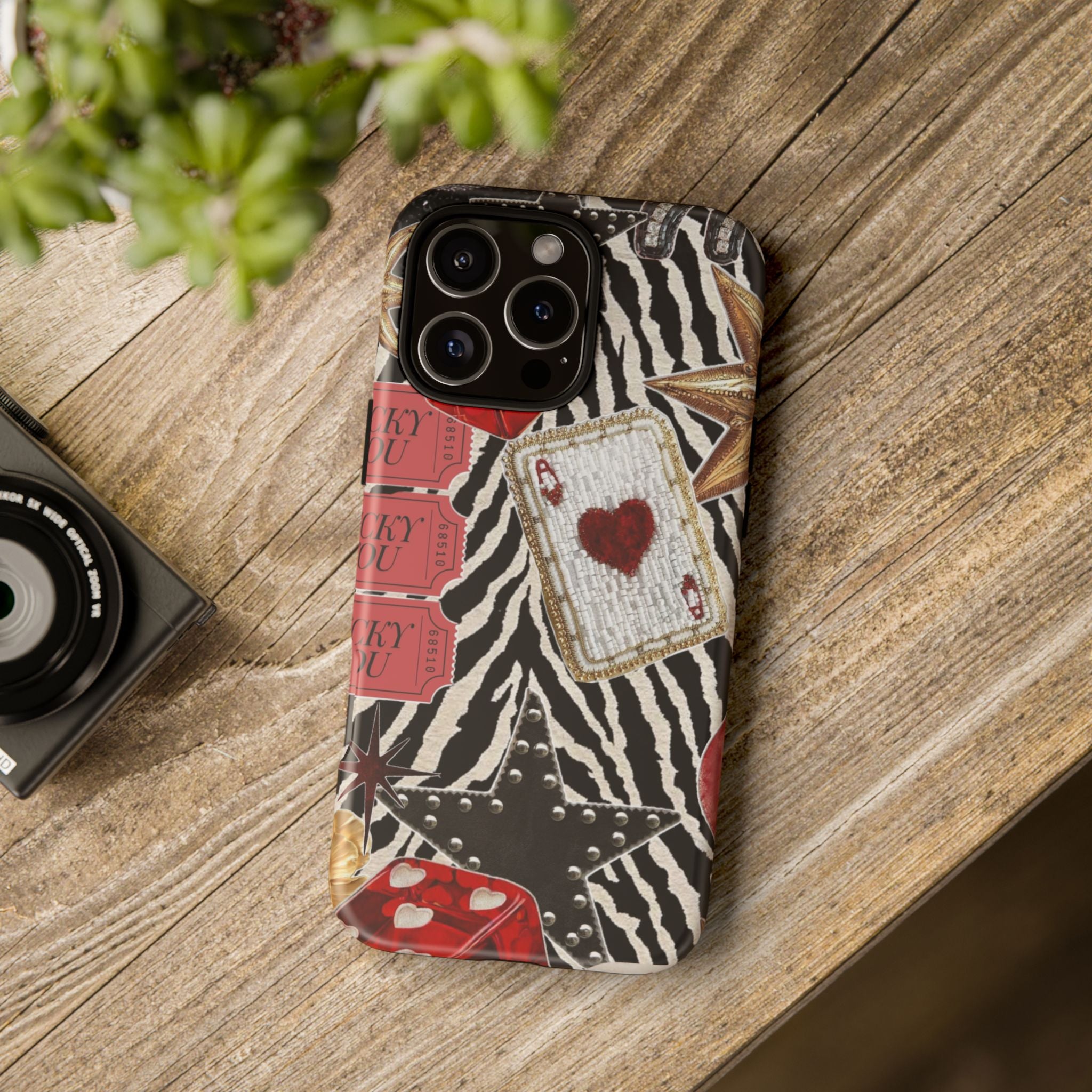 Retro Vegas Zebra Print- Durable Phone Case