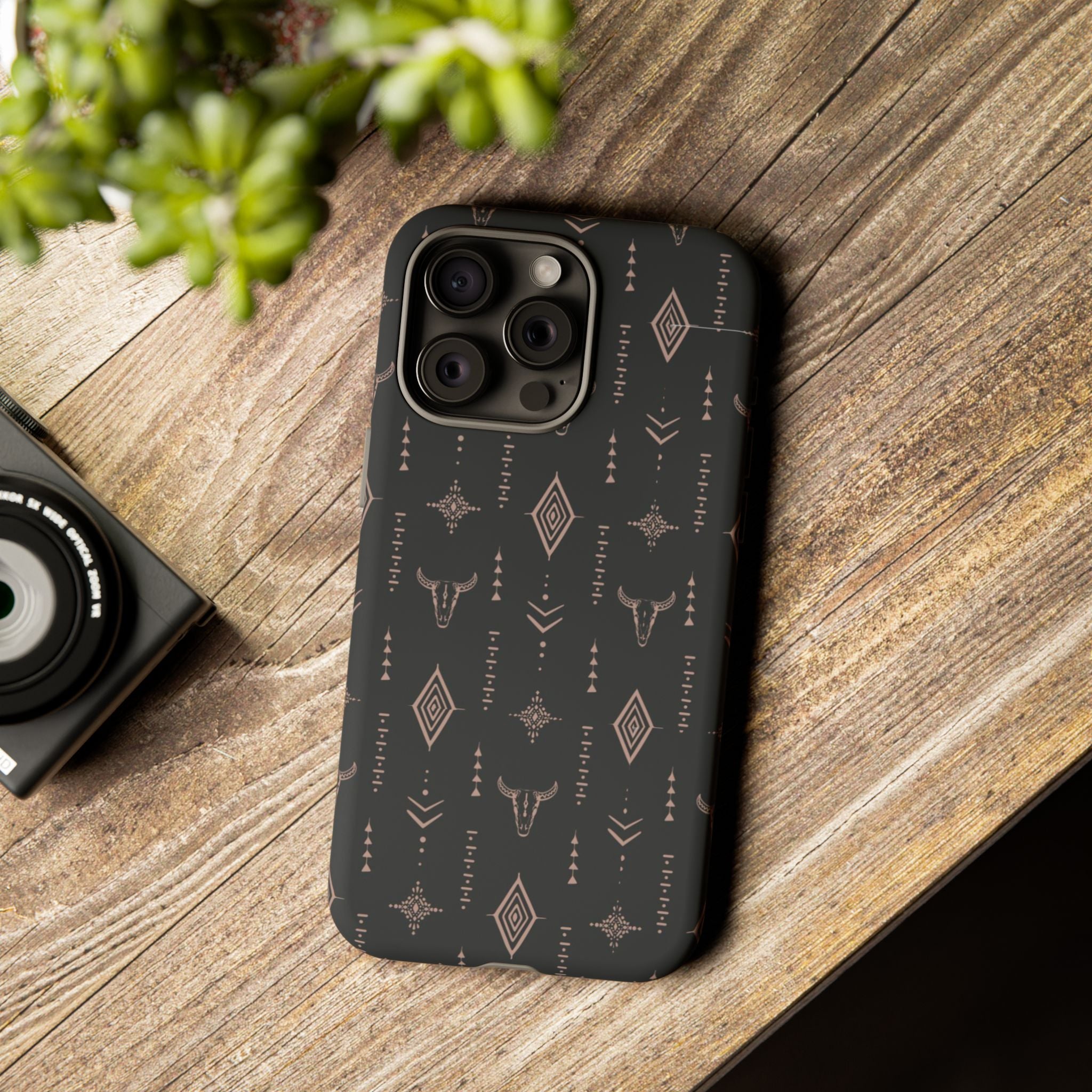 Western Diamond Bull Tough Phone Case — Protective Southwestern Pattern