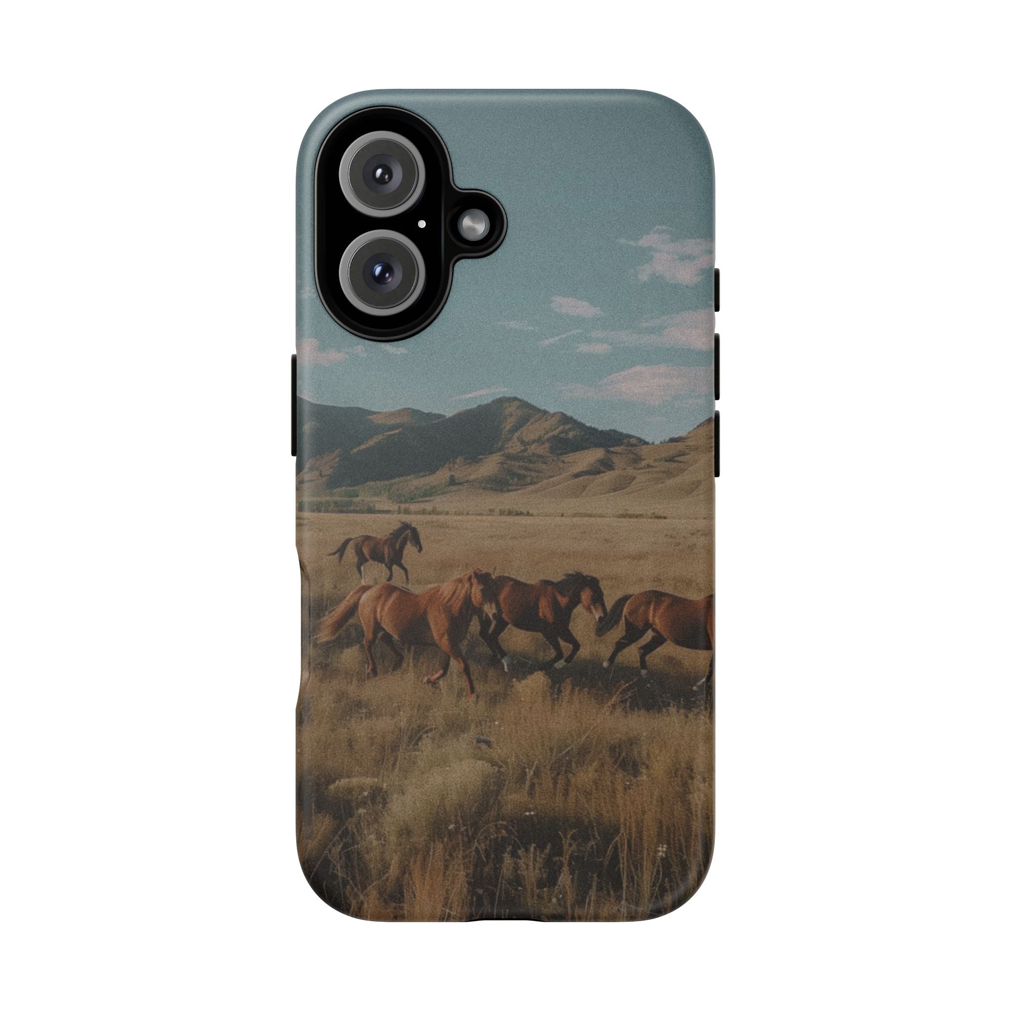 Wild Mustang – Durable Protective iPhone Case with Scenic Desert Horse Design