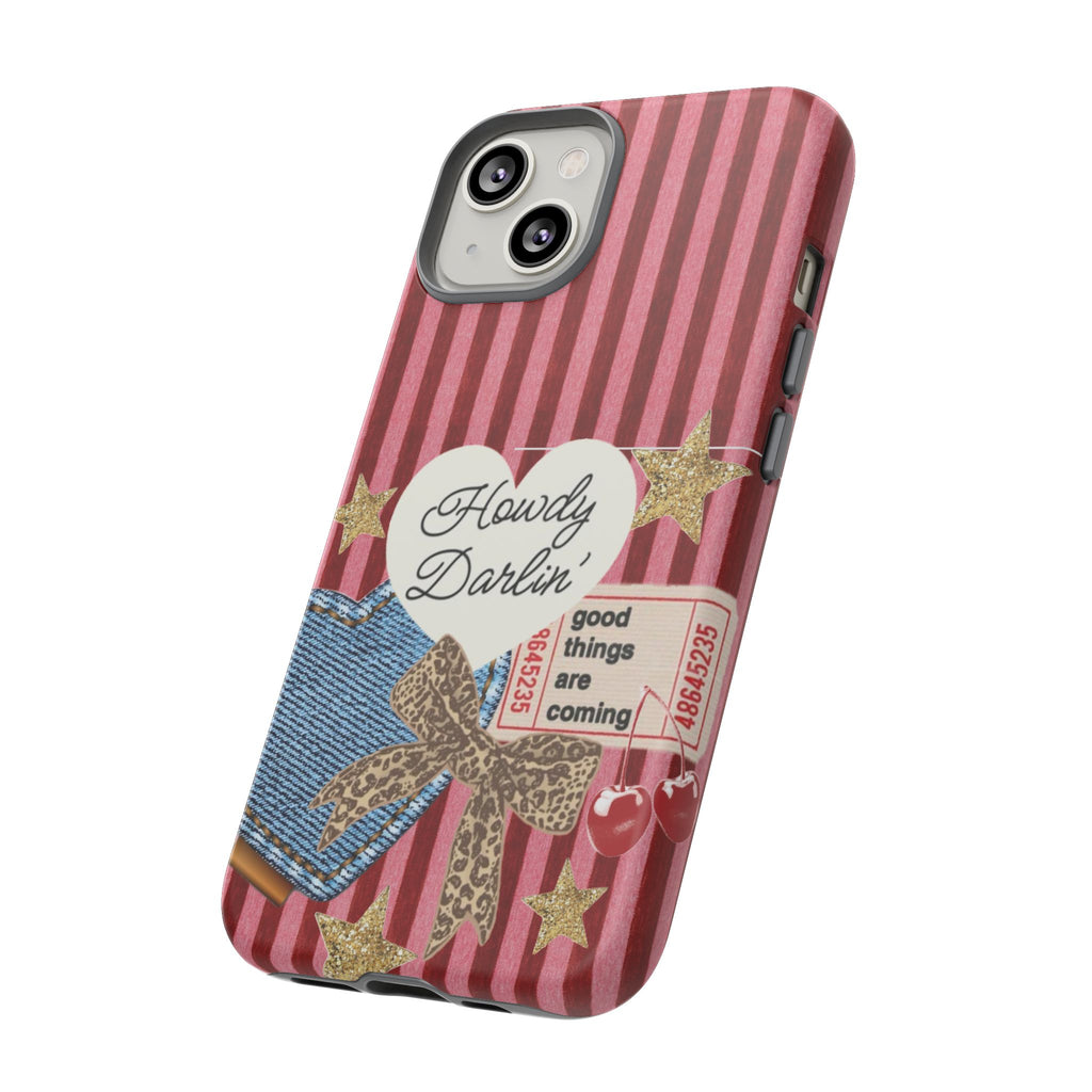 Howdy Darlin' Case — Denim Heart & Vintage Ticket Design