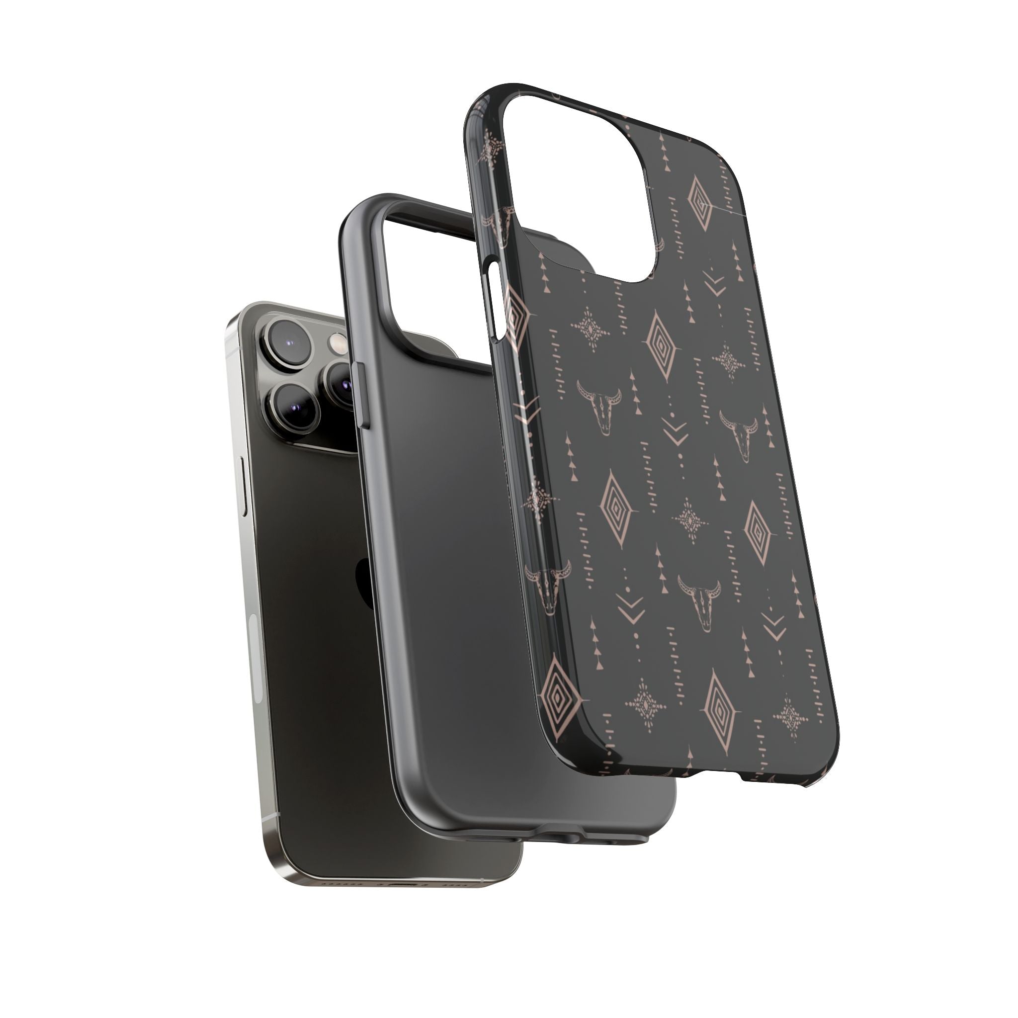 Western Diamond Bull Tough Phone Case — Protective Southwestern Pattern