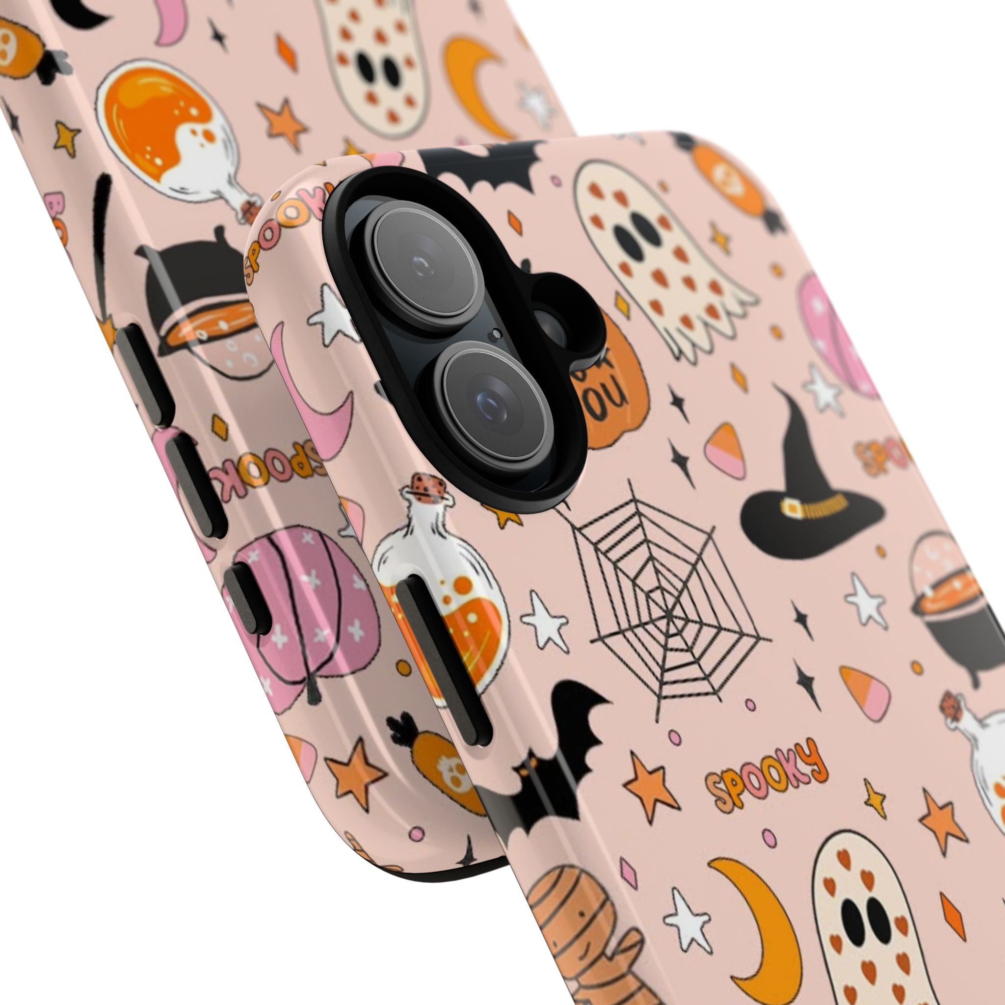 Spooky Halloween — Pink Ghosts, Witches, Candy & "Boo to You" Design