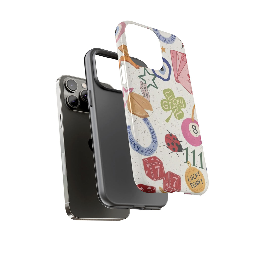 Lucky Charm Phone Case — 'Lucky Girl' Sticker Collage Design