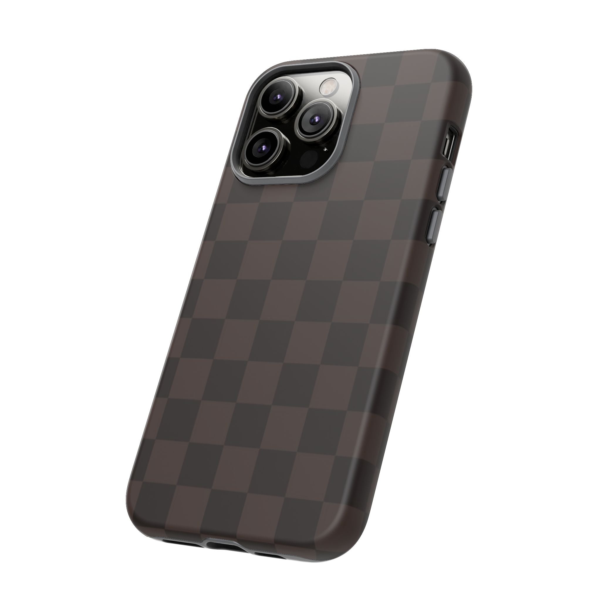 Lucky Chocolate Checkered  — Brown Grid Protective Cover