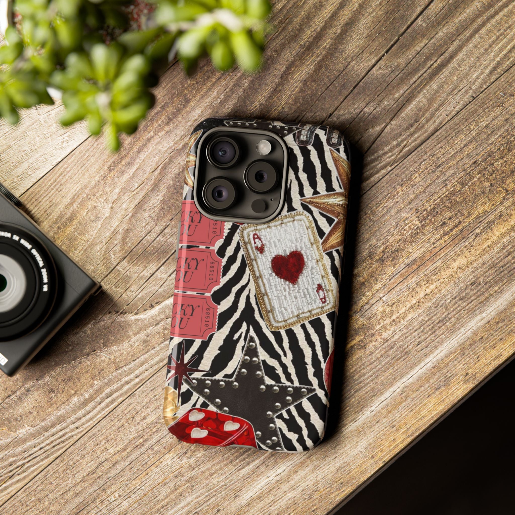 Retro Vegas Zebra Print- Durable Phone Case