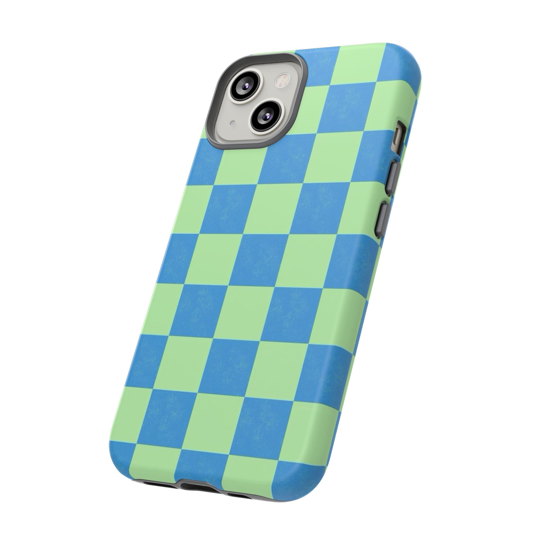 Cowgirl Blue Checkers — Retro Checkered Tough Phone Cover