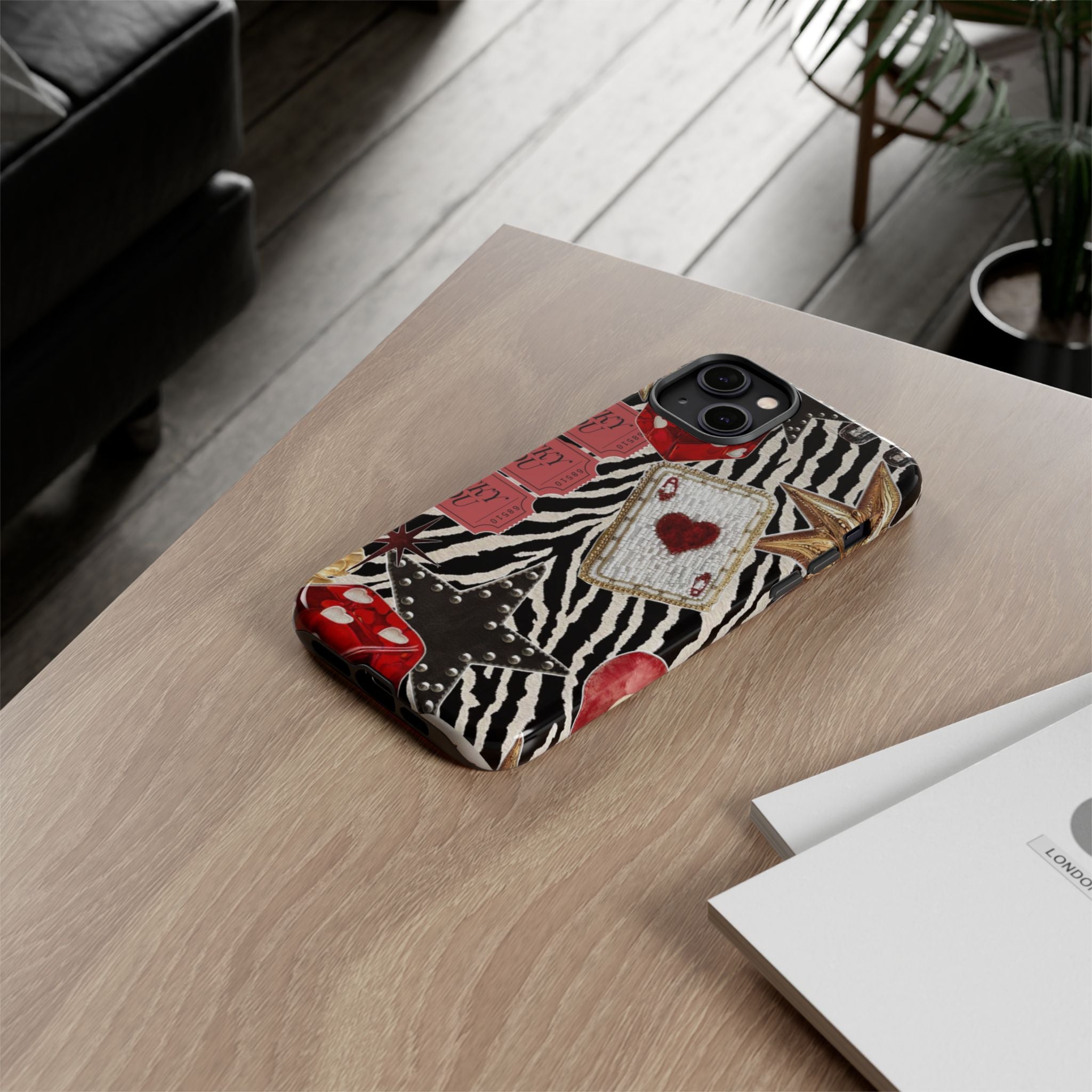 Retro Vegas Zebra Print- Durable Phone Case