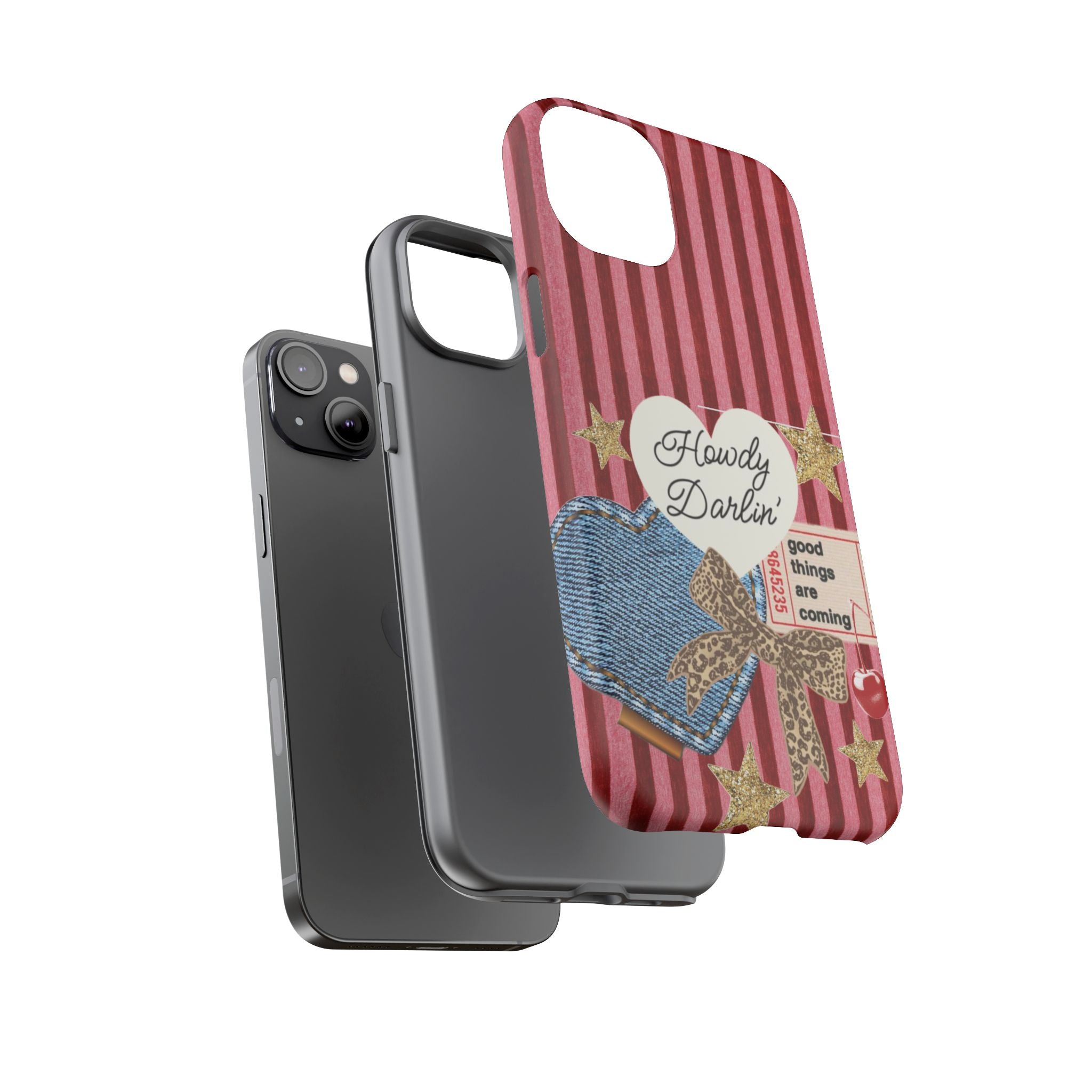 Howdy Darlin' Case — Denim Heart & Vintage Ticket Design