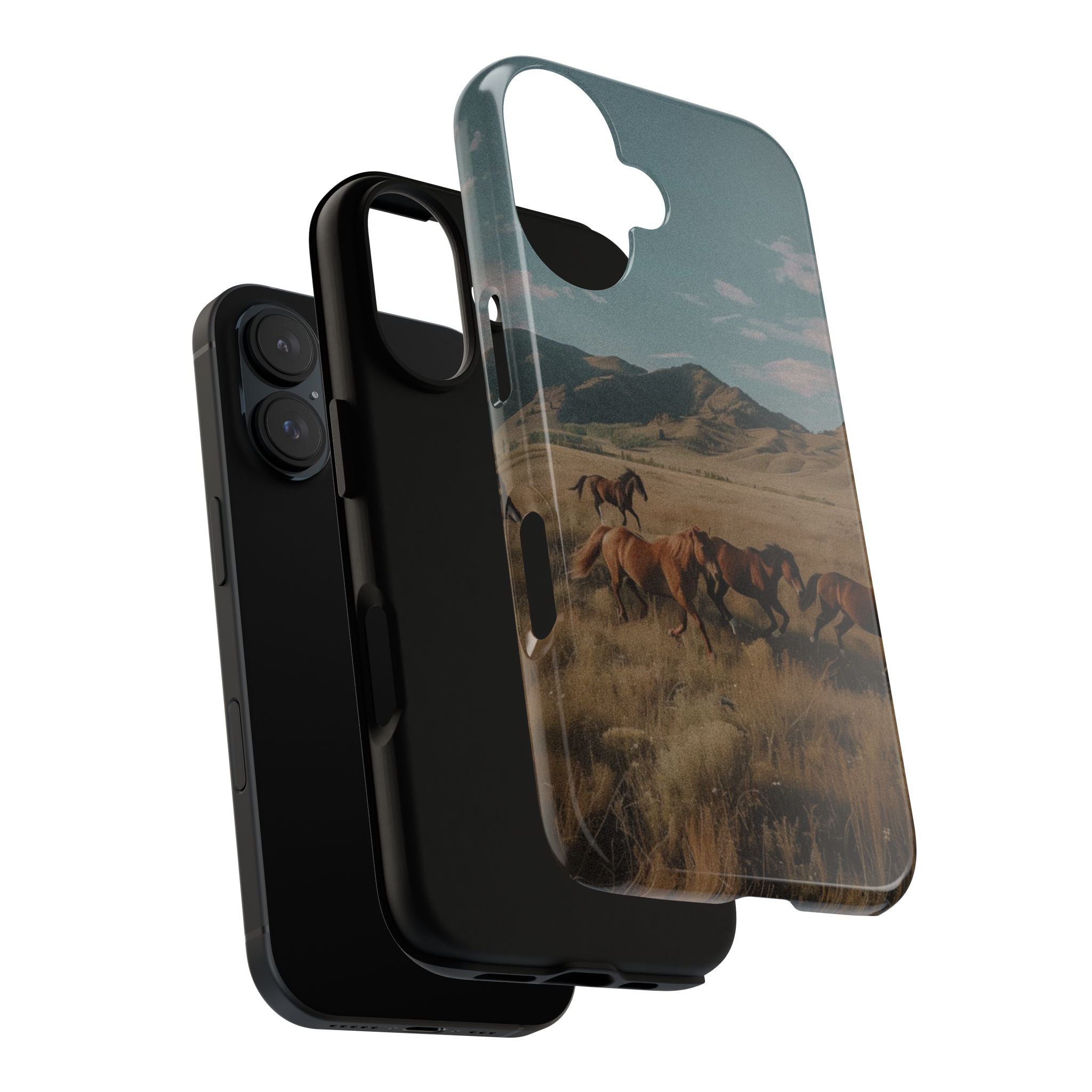 Wild Mustang – Durable Protective iPhone Case with Scenic Desert Horse Design