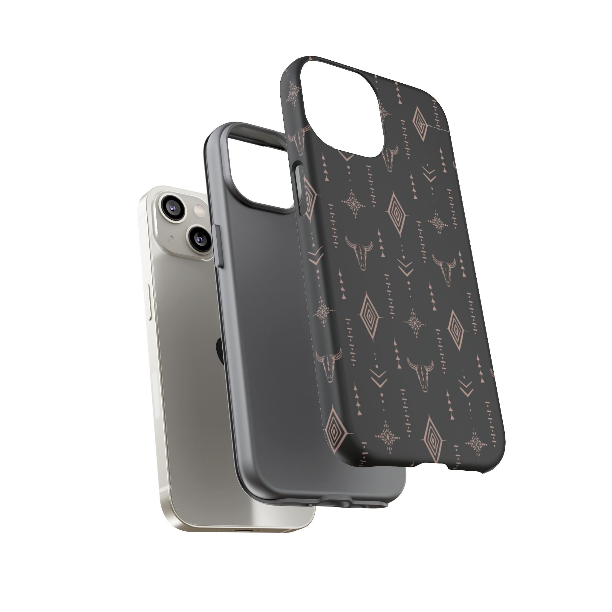 Western Diamond Bull Tough Phone Case — Protective Southwestern Pattern