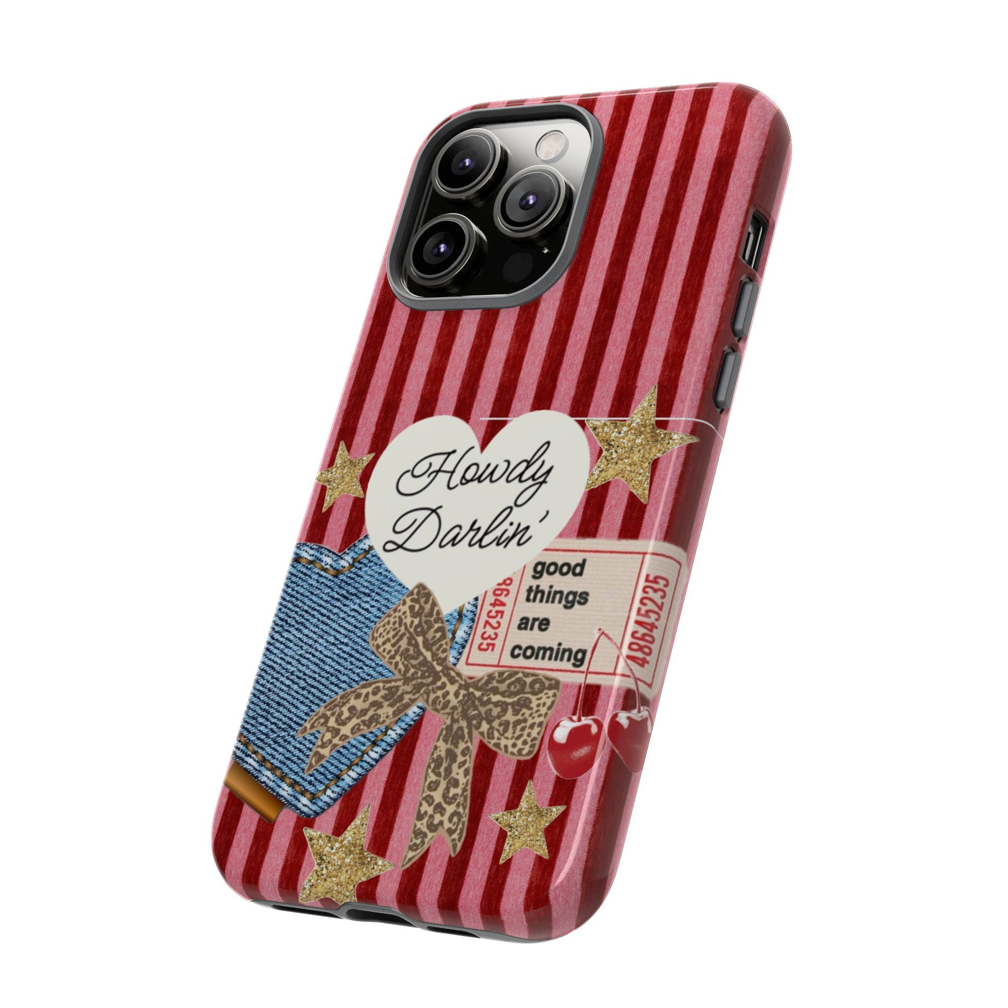Howdy Darlin' Case — Denim Heart & Vintage Ticket Design