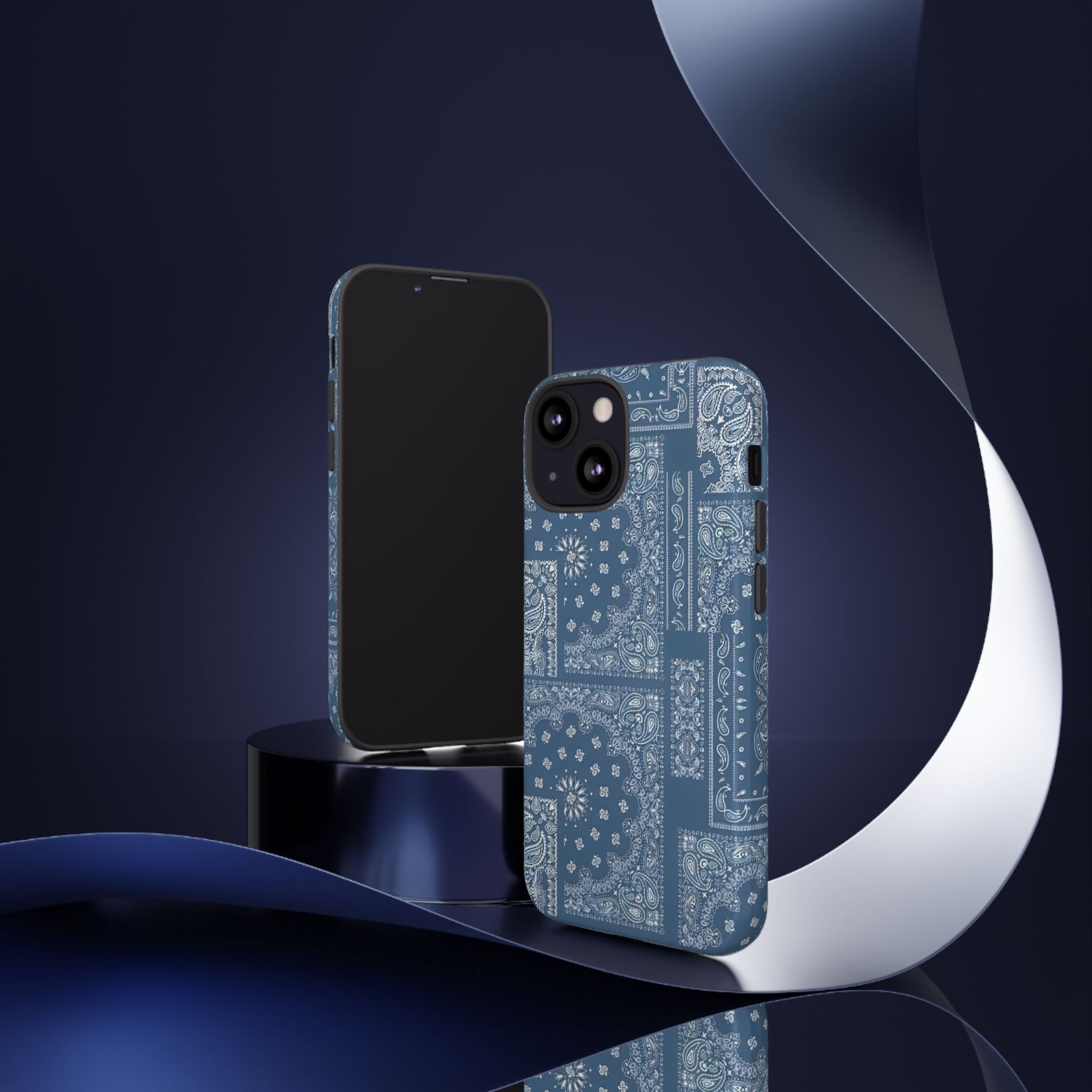 Blue Bandana Tough Phone Case — Rugged Protective iPhone Cover