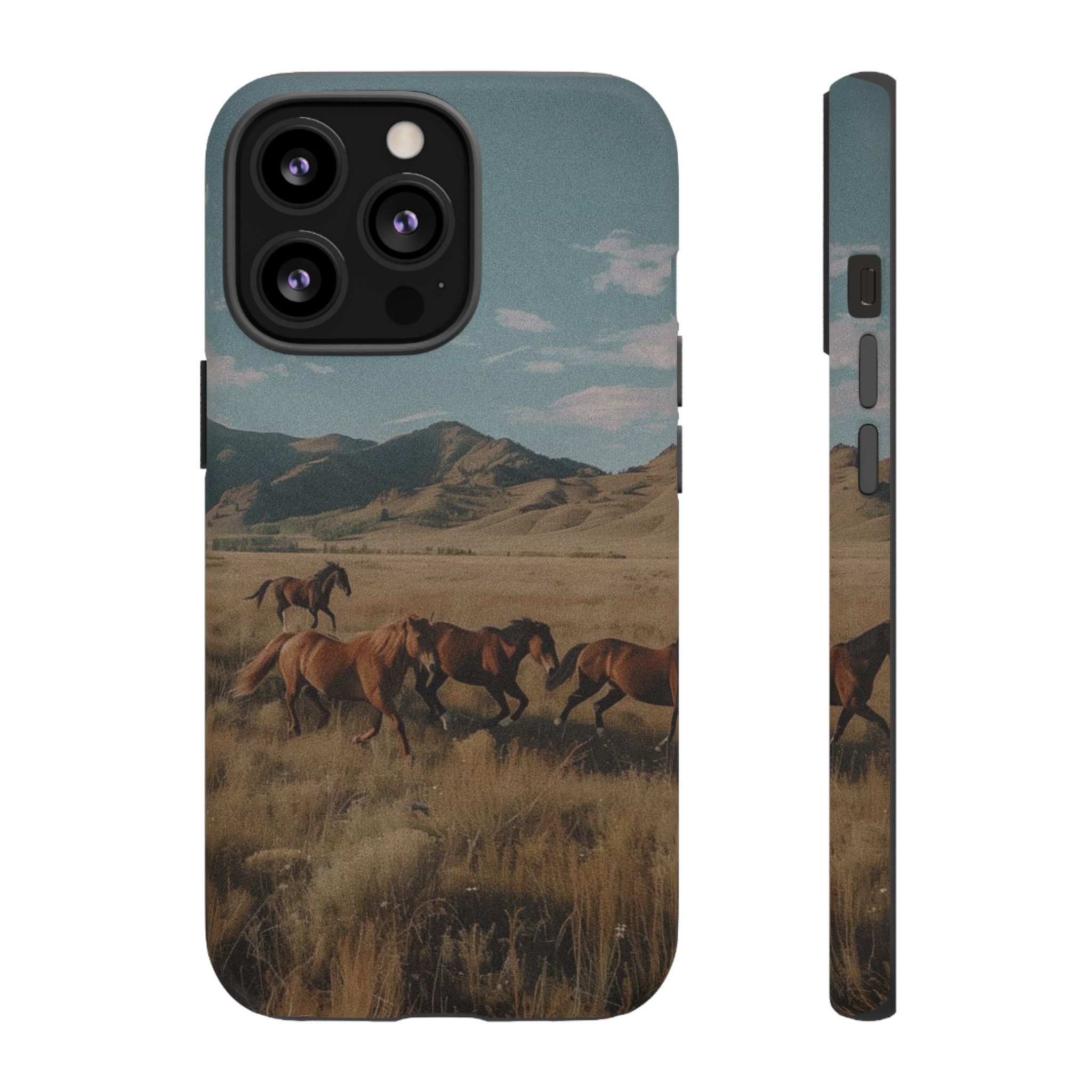 Wild Mustang – Durable Protective iPhone Case with Scenic Desert Horse Design