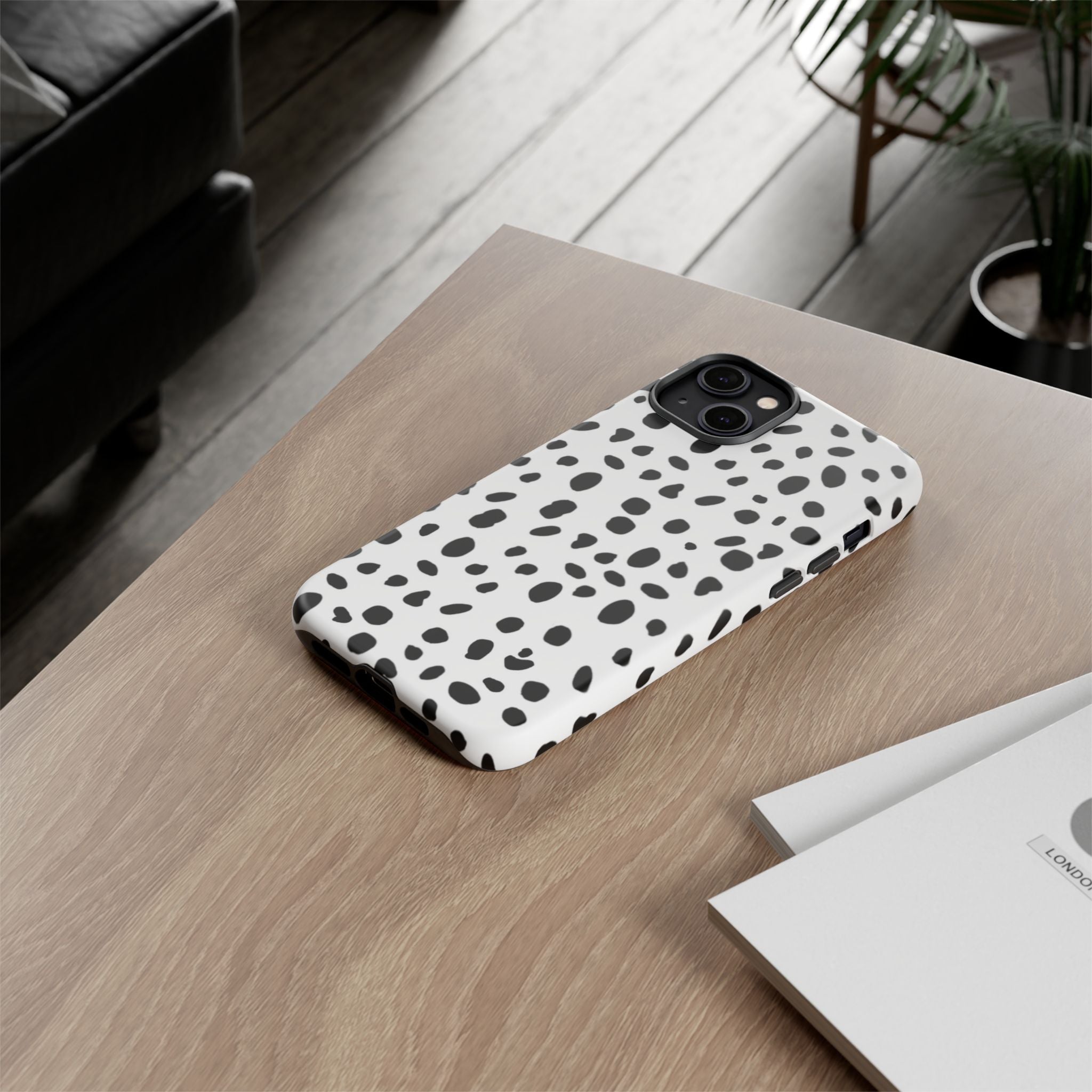 Dalmatian Spot Tough Phone Case — Black & White Protective Cover