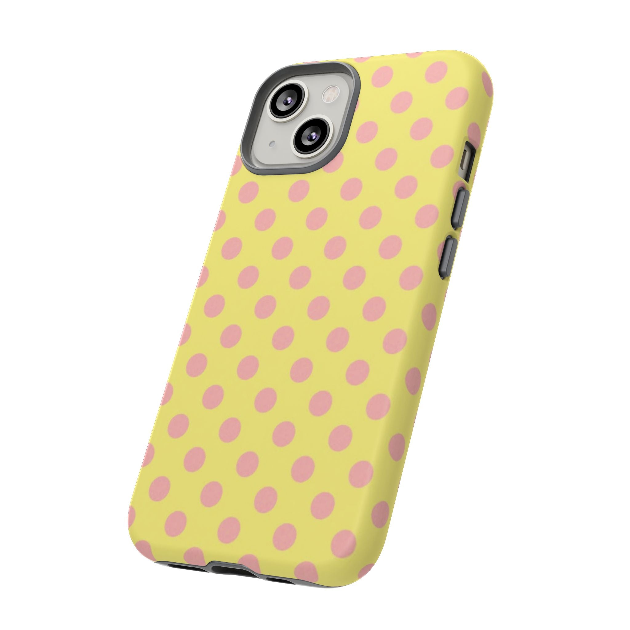 Yellow Polka Dot Phone Case — Cute Pink Dot Tough Case