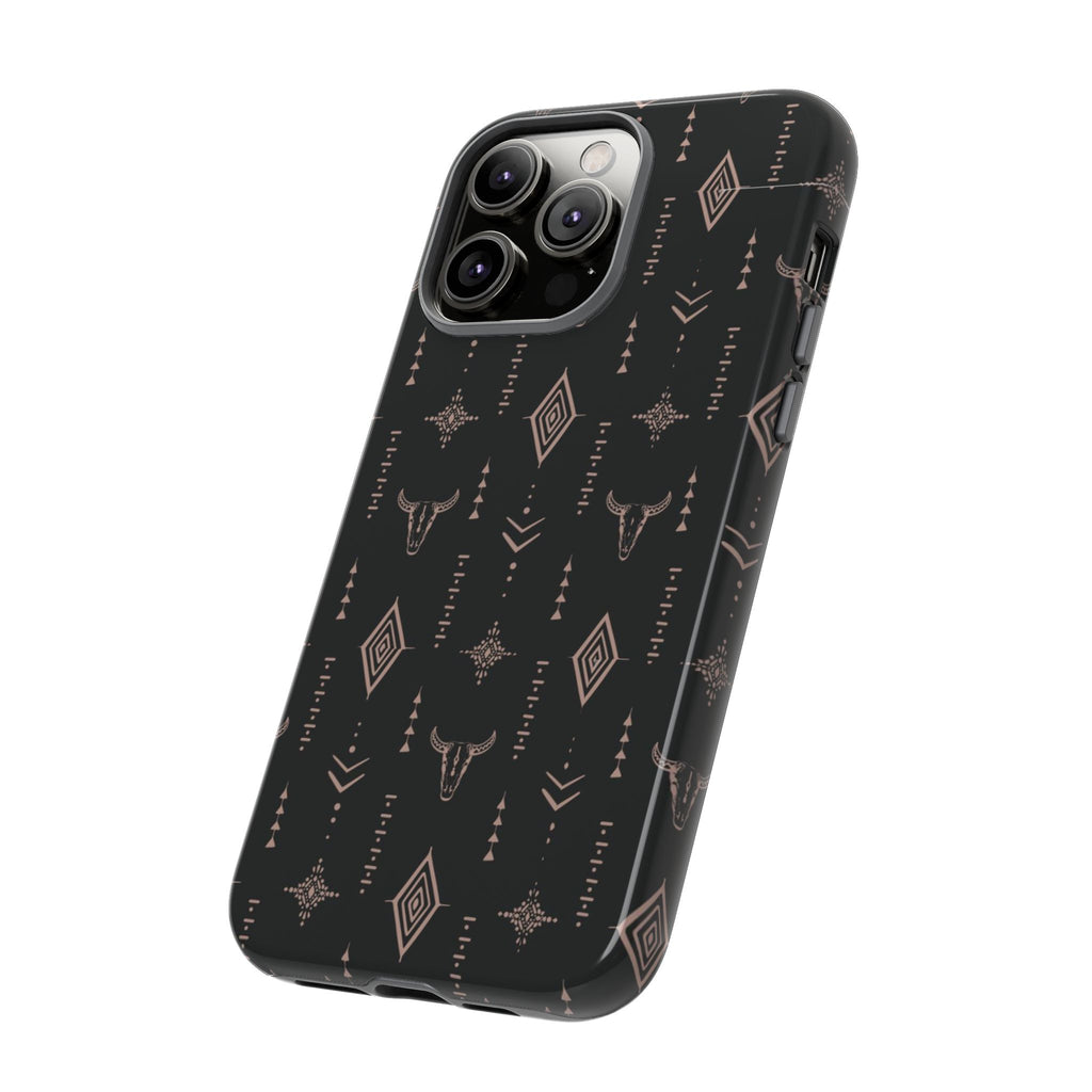 Western Diamond Bull Tough Phone Case — Protective Southwestern Pattern