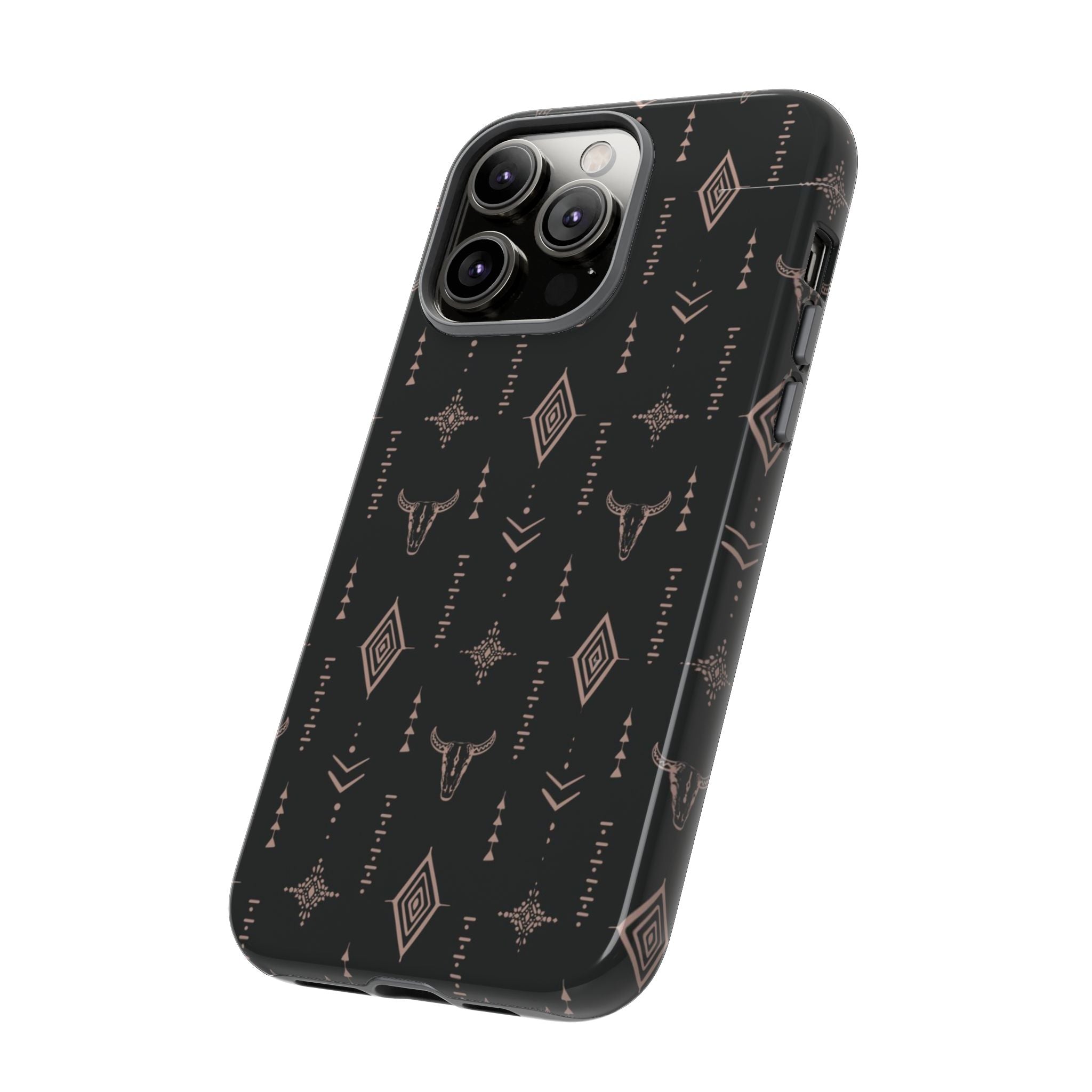 Western Diamond Bull Tough Phone Case — Protective Southwestern Pattern