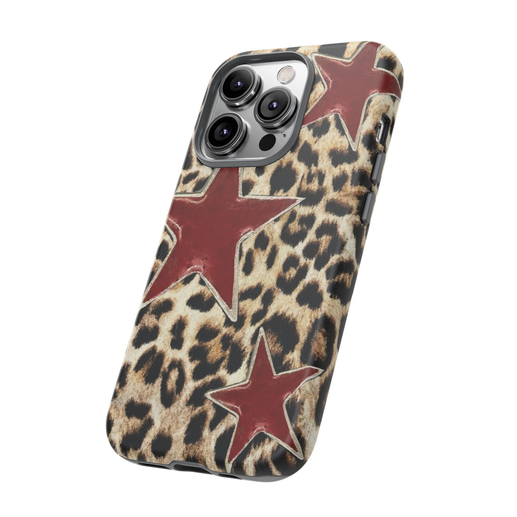 Ruby Leopard Star – Red Stars on Animal Print