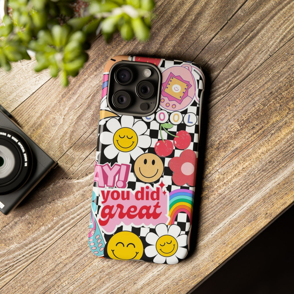 Retro Kawaii Sticker Collage, "You Did Great" Motivational Design